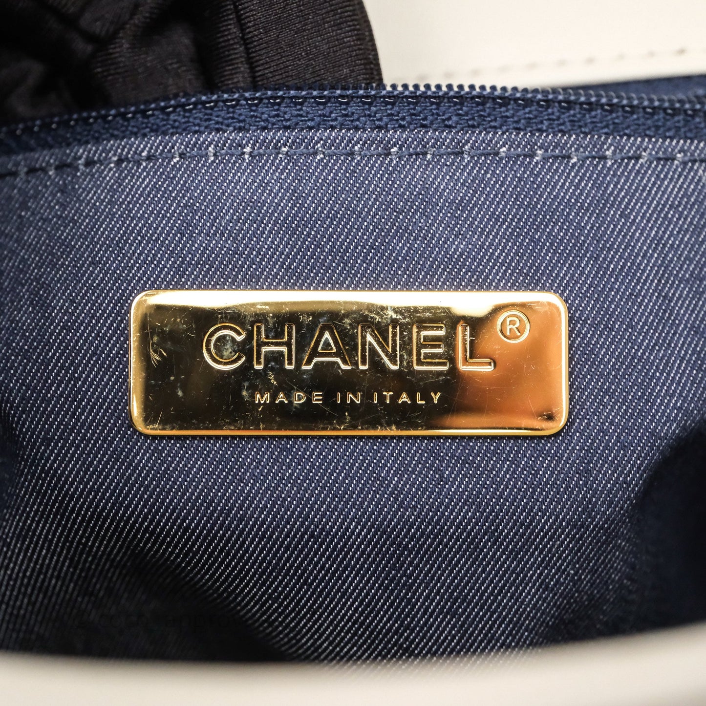 Chanel CC Mania Flap Bag White Lambskin Gold Hardware
