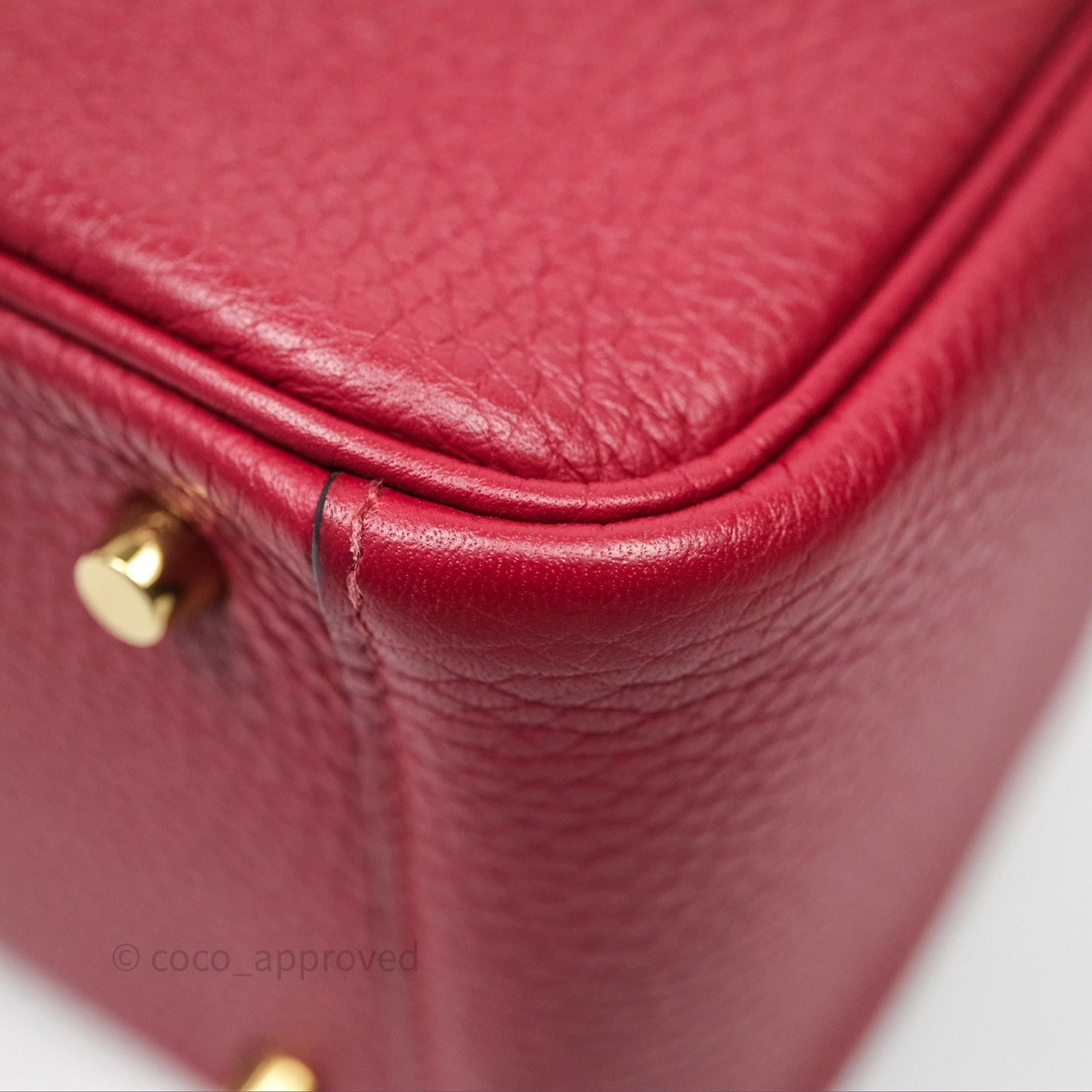Hermès Mini Lindy 20 Rouge Grenat K1 Clemence Gold Hardware