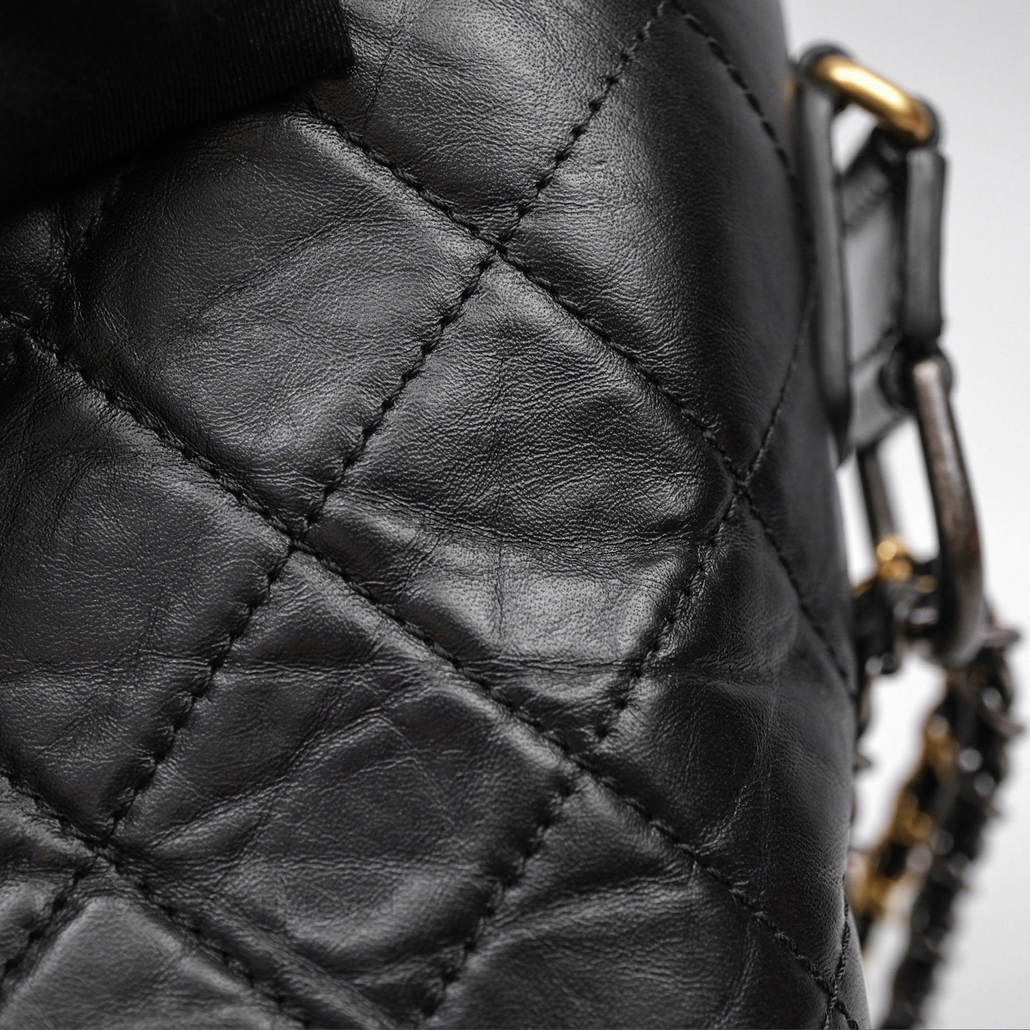Chanel New Medium Gabrielle Hobo Quilted Black Aged Calfskin