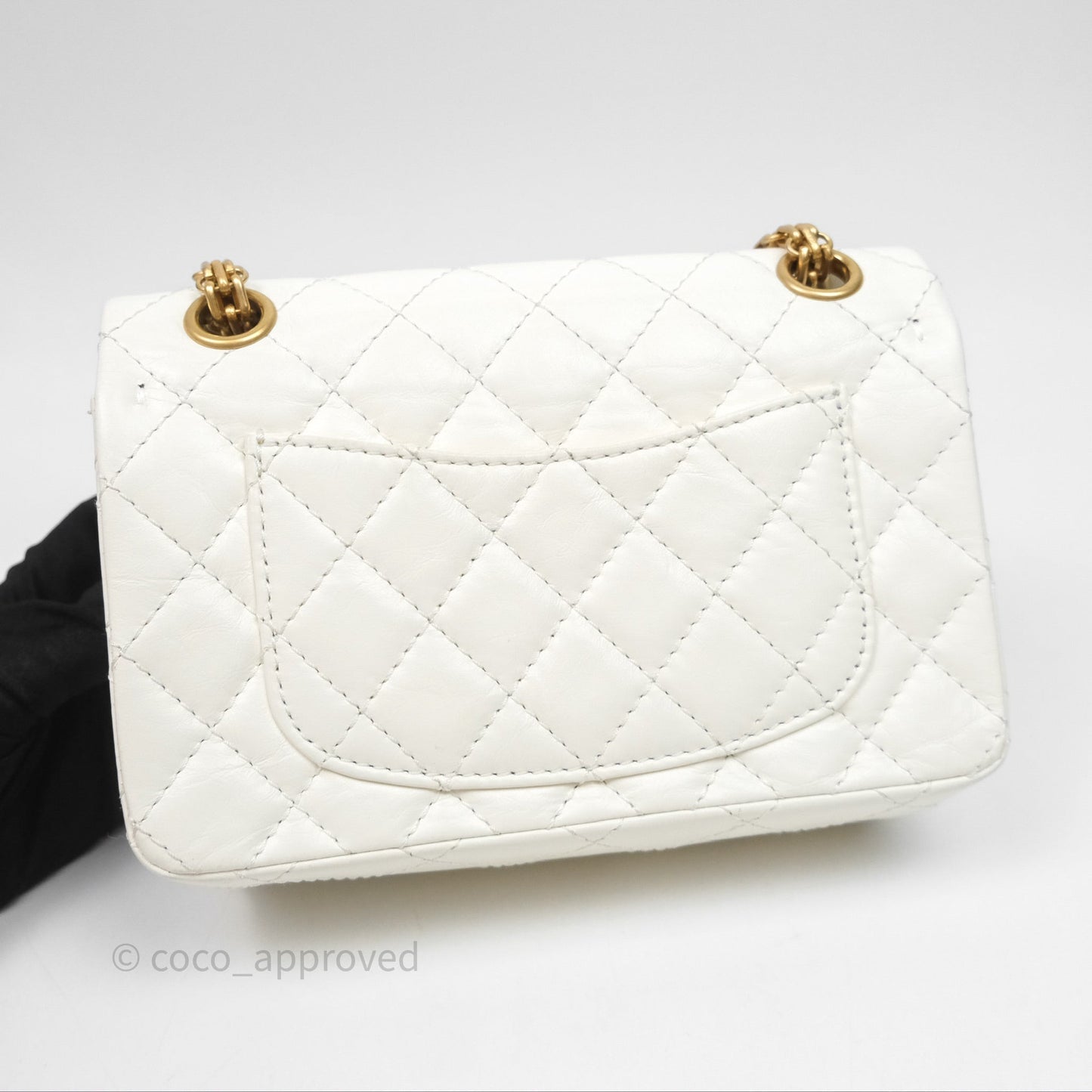 Chanel Mini Reissue 224 Ivory White Aged Calfskin Aged Gold Hardware