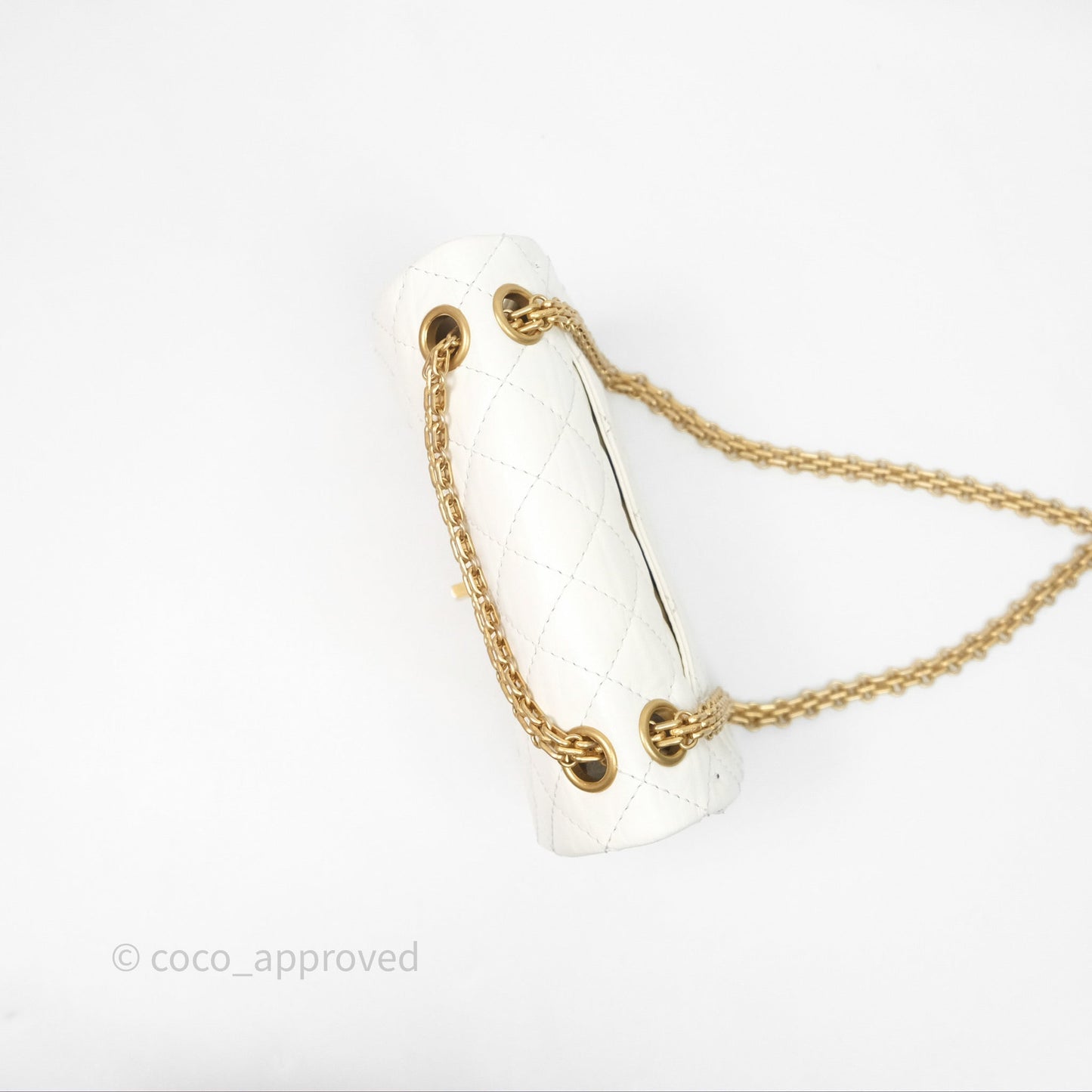 Chanel Mini Reissue 224 Ivory White Aged Calfskin Aged Gold Hardware