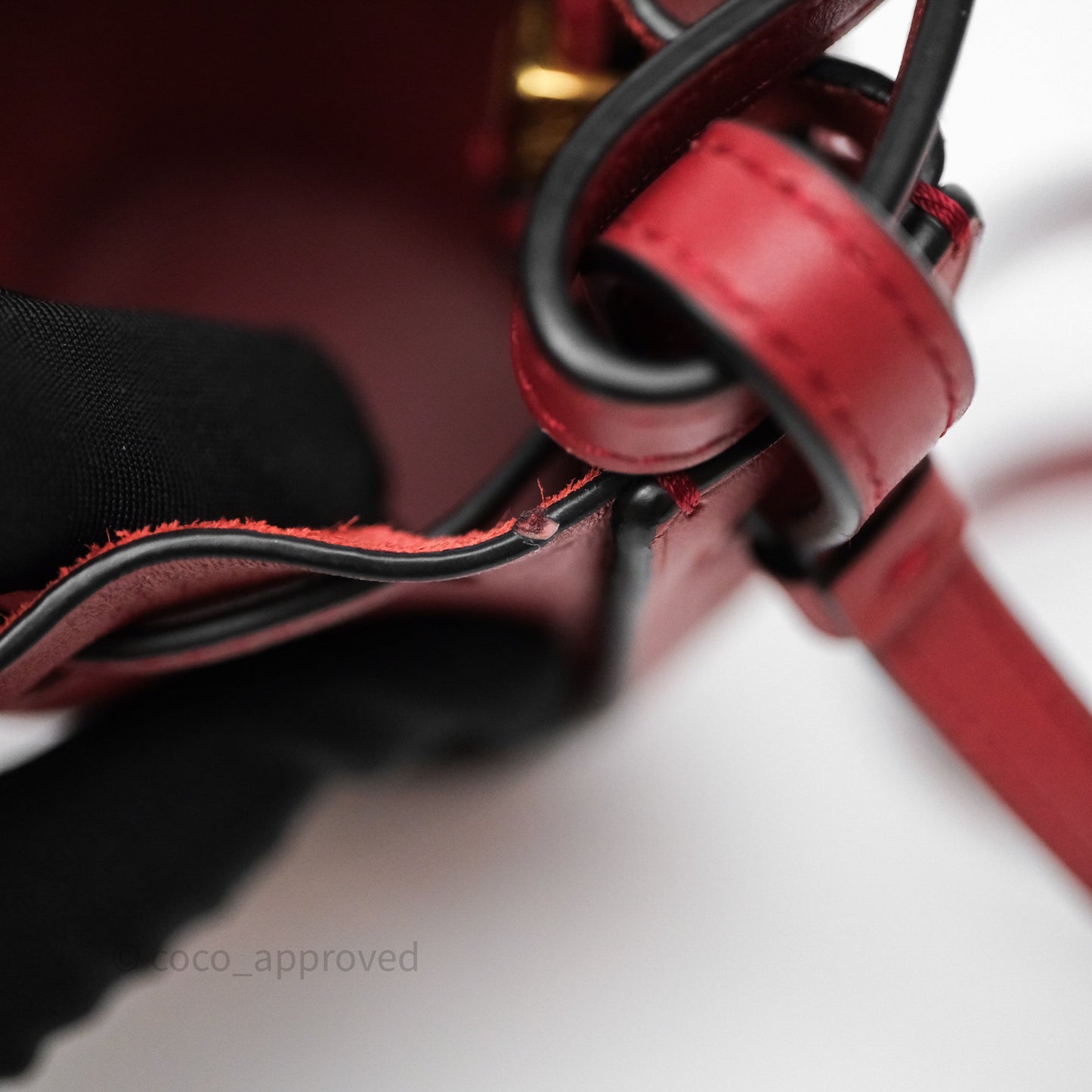 Loewe Nano Balloon Bucket Bag Deep Red Calfskin
