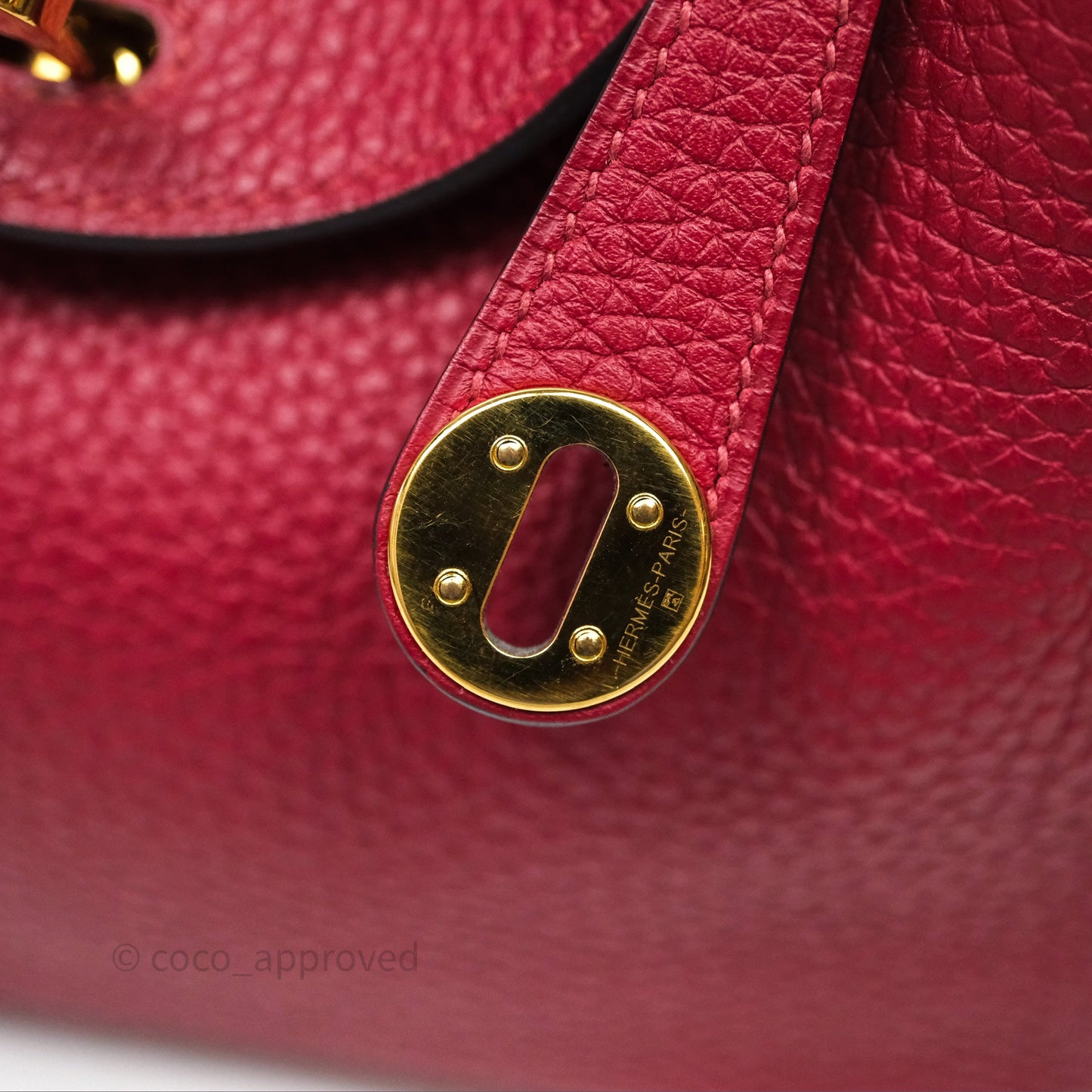 Hermès Mini Lindy 20 Rouge Grenat K1 Clemence Gold Hardware