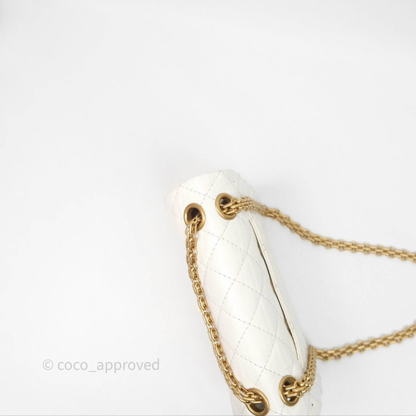 Chanel Mini Reissue 224 Ivory White Aged Calfskin Aged Gold Hardware
