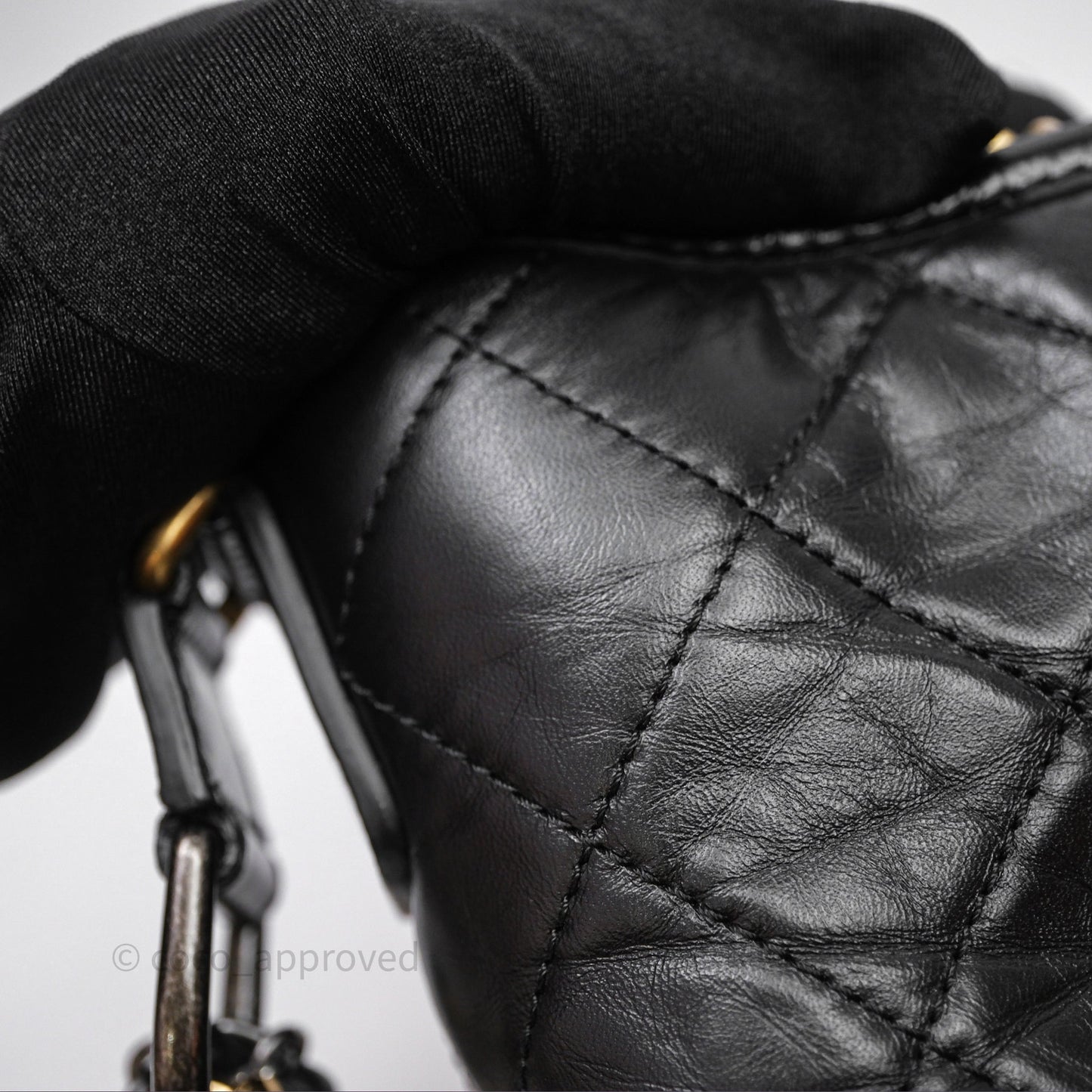 Chanel New Medium Gabrielle Hobo Quilted Black Aged Calfskin
