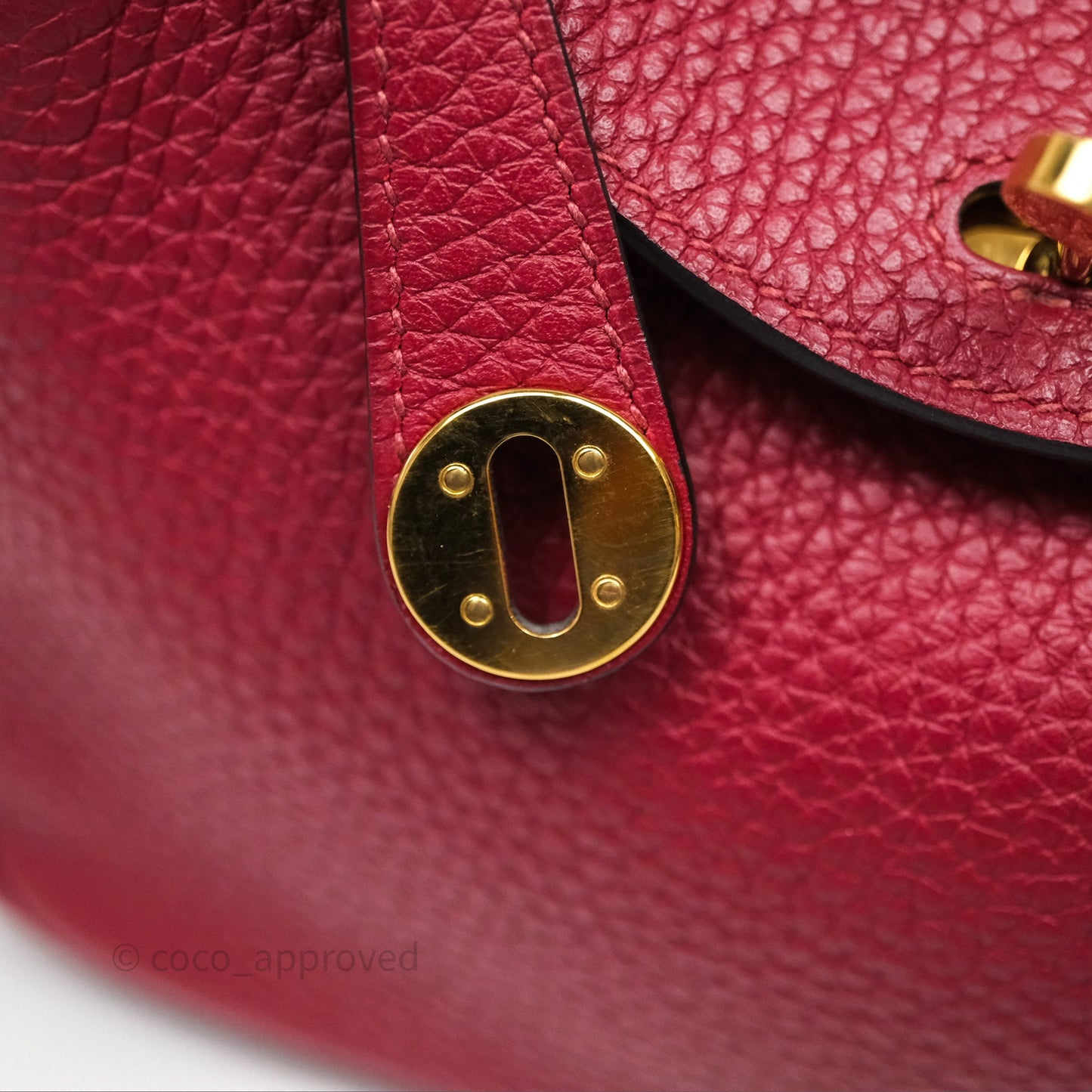 Hermès Mini Lindy 20 Rouge Grenat K1 Clemence Gold Hardware