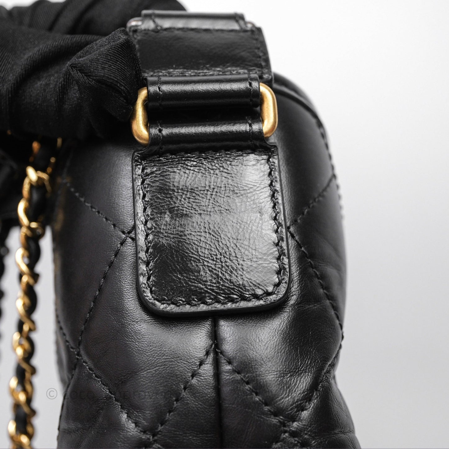 Chanel New Medium Gabrielle Hobo Quilted Black Aged Calfskin