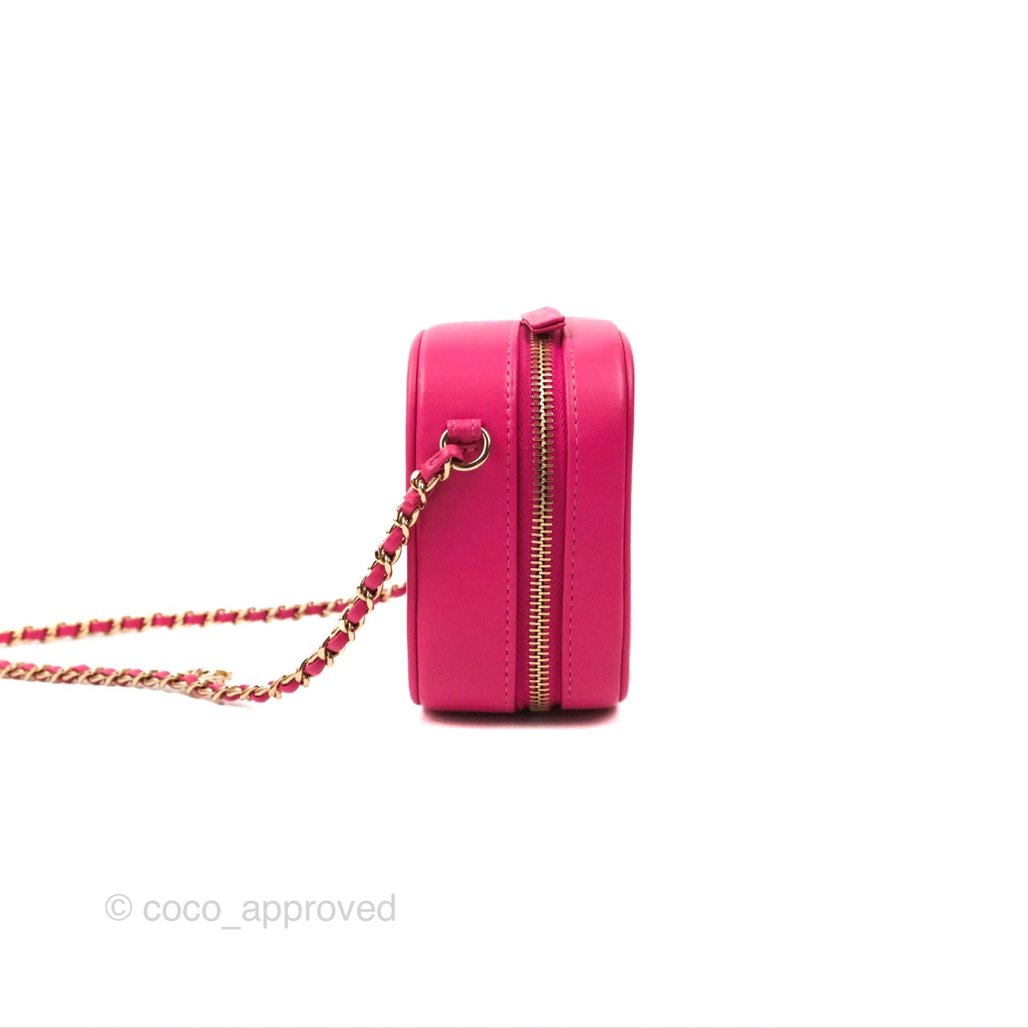Chanel CC Mania Camera Case Pink Lambskin Gold Hardware