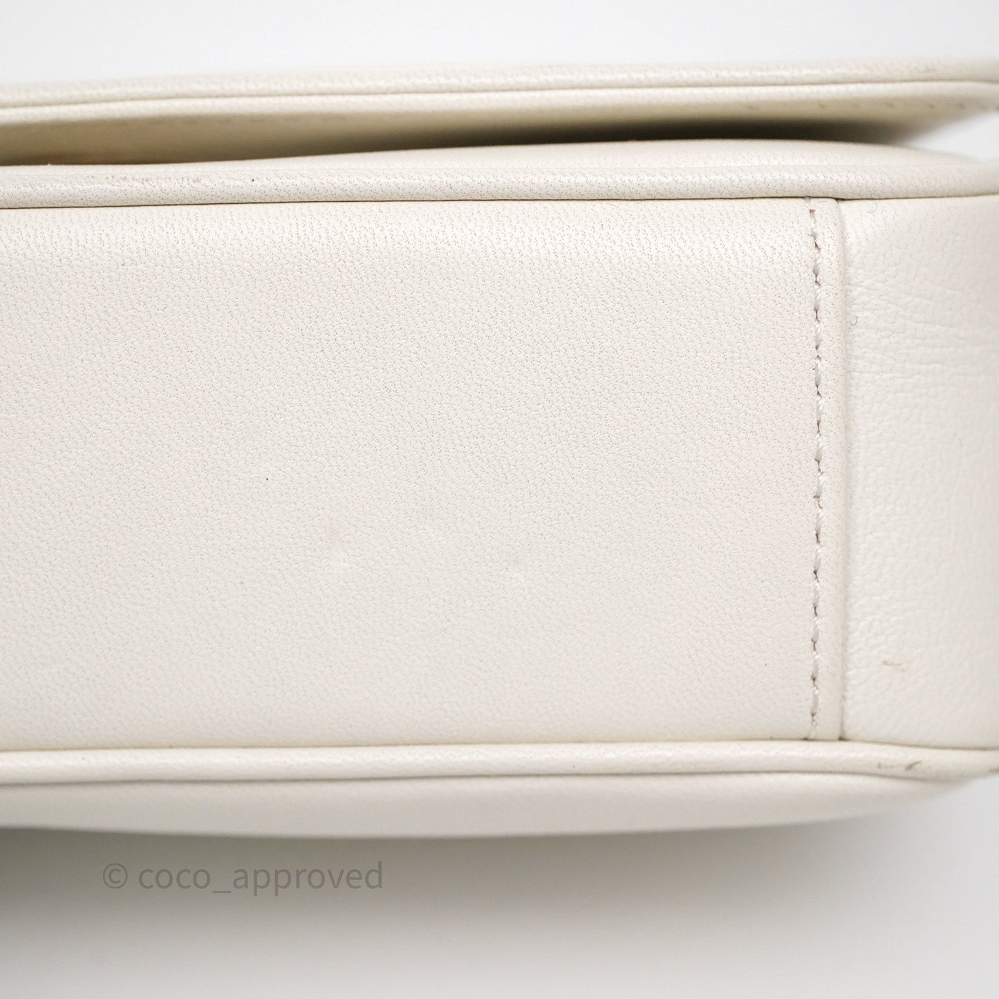 Chanel CC Mania Flap Bag White Lambskin Gold Hardware