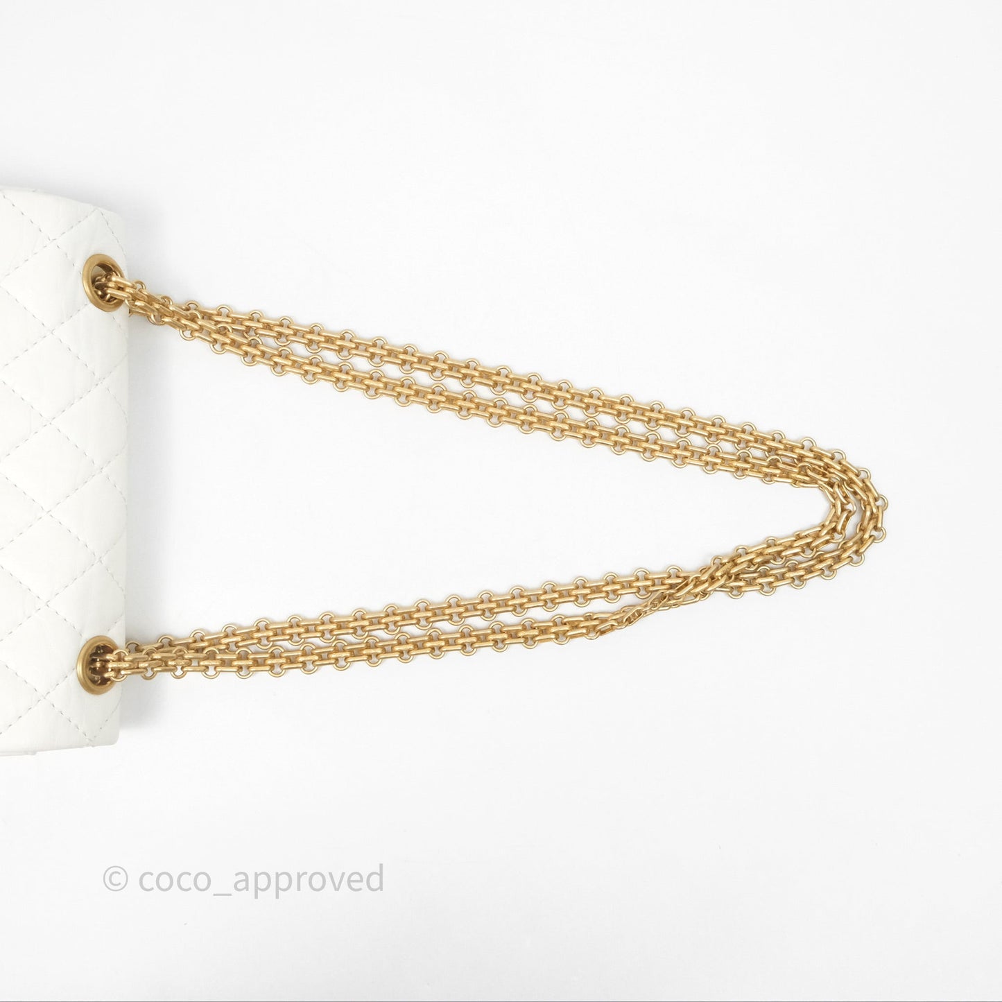Chanel Mini Reissue 224 Ivory White Aged Calfskin Aged Gold Hardware