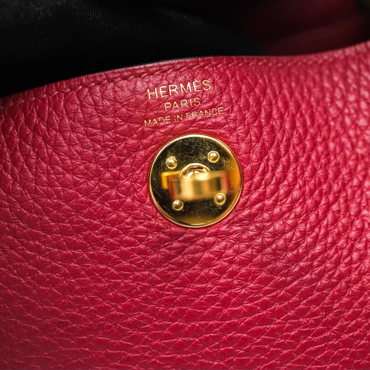 Hermès Mini Lindy 20 Rouge Grenat K1 Clemence Gold Hardware