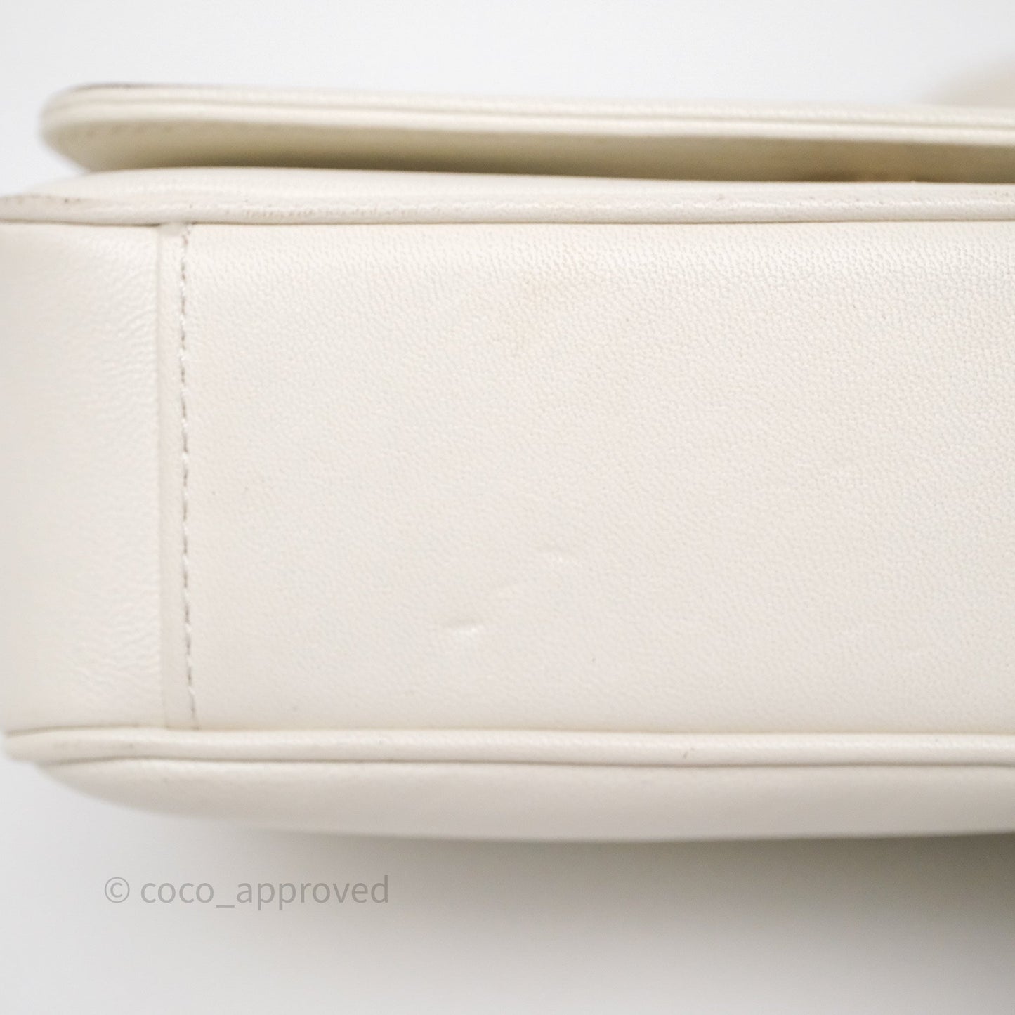 Chanel CC Mania Flap Bag White Lambskin Gold Hardware