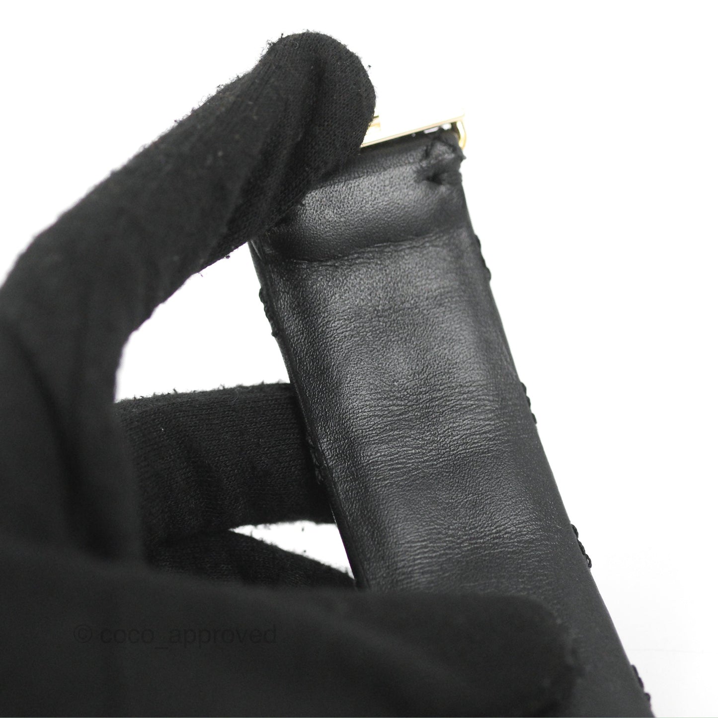 Chanel Leather CC Cuff Bracelet Black 20C