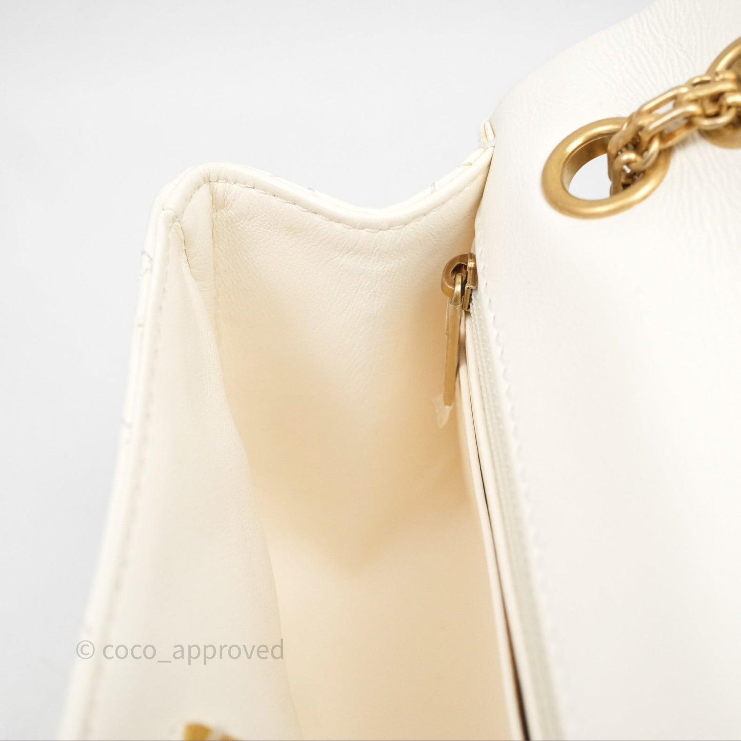 Chanel Mini Reissue 224 Ivory White Aged Calfskin Aged Gold Hardware
