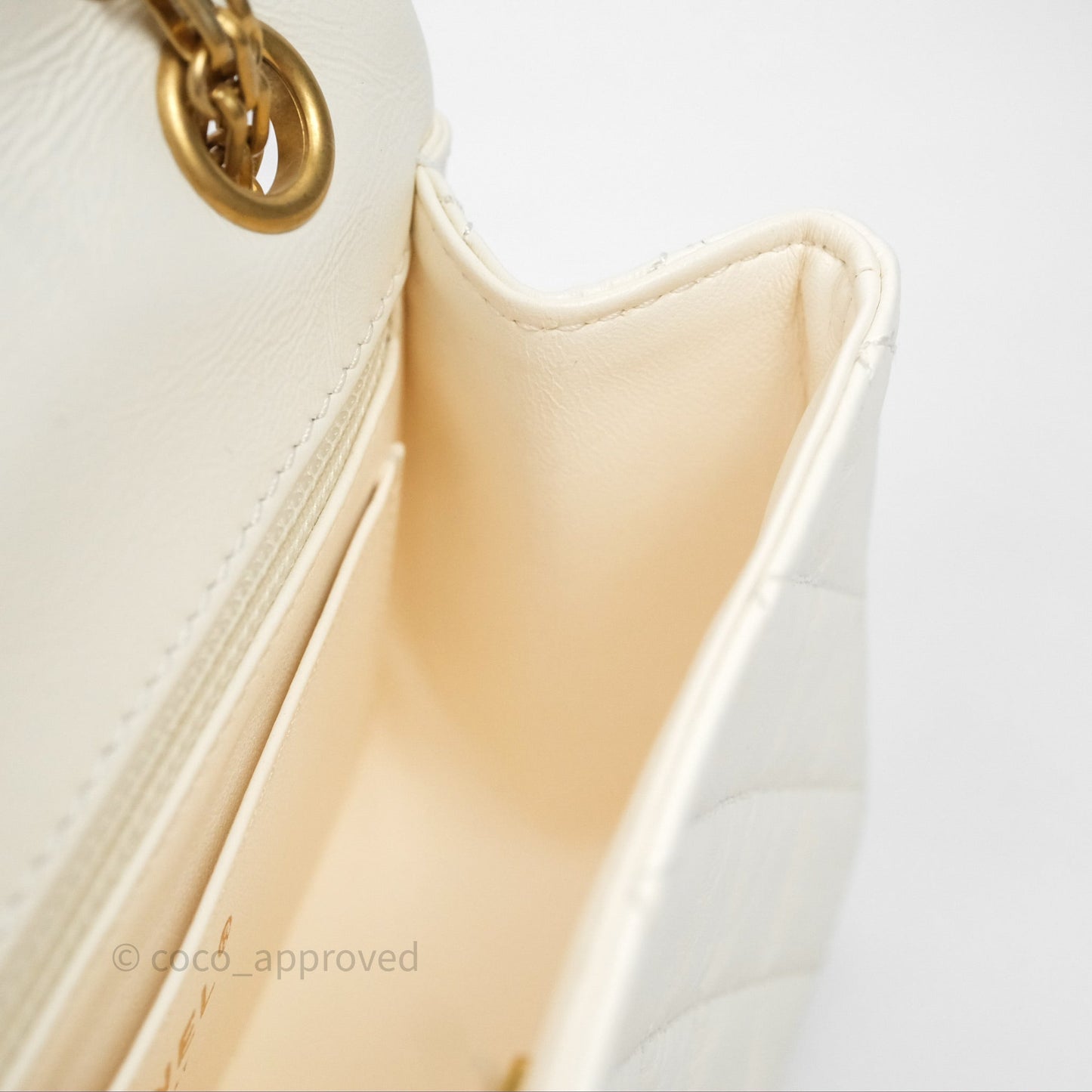 Chanel Mini Reissue 224 Ivory White Aged Calfskin Aged Gold Hardware