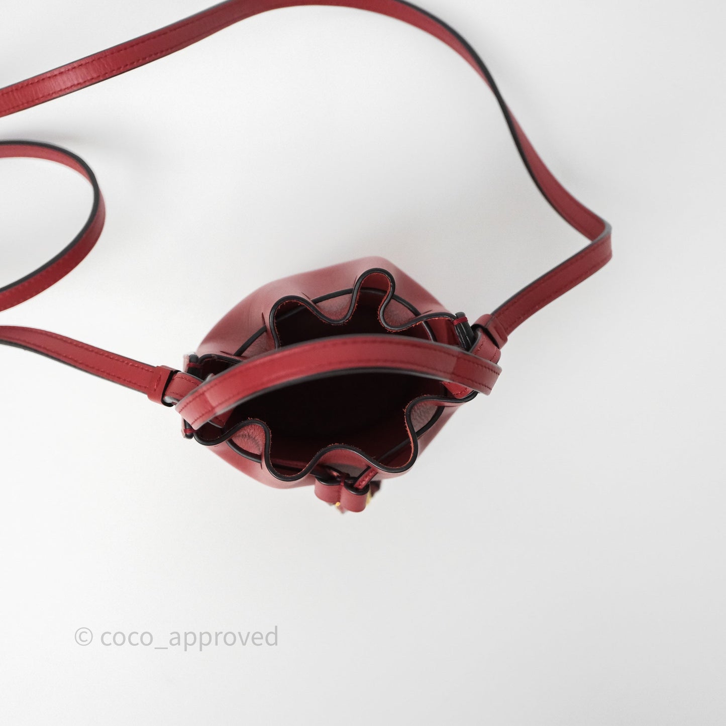 Loewe Nano Balloon Bucket Bag Deep Red Calfskin