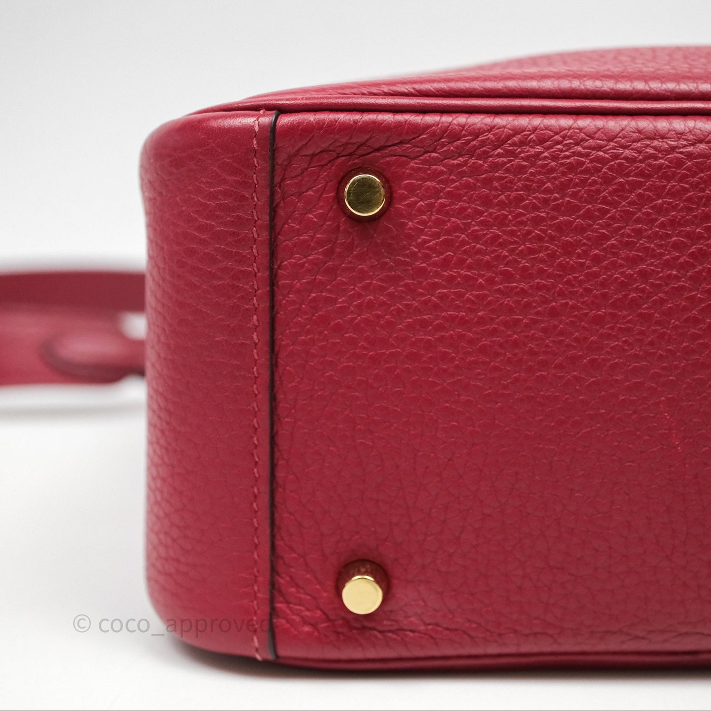 Hermès Mini Lindy 20 Rouge Grenat K1 Clemence Gold Hardware