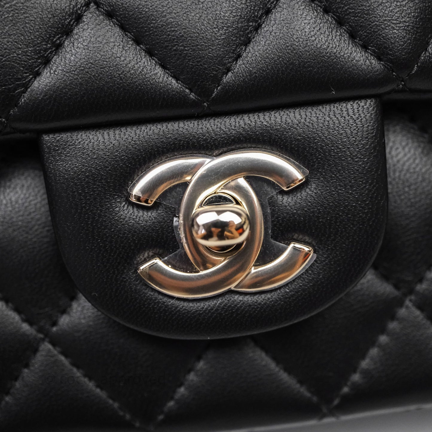 Chanel Top Handle Mini Rectangular Flap With Lion Charm Black Lambskin Gold Hardware