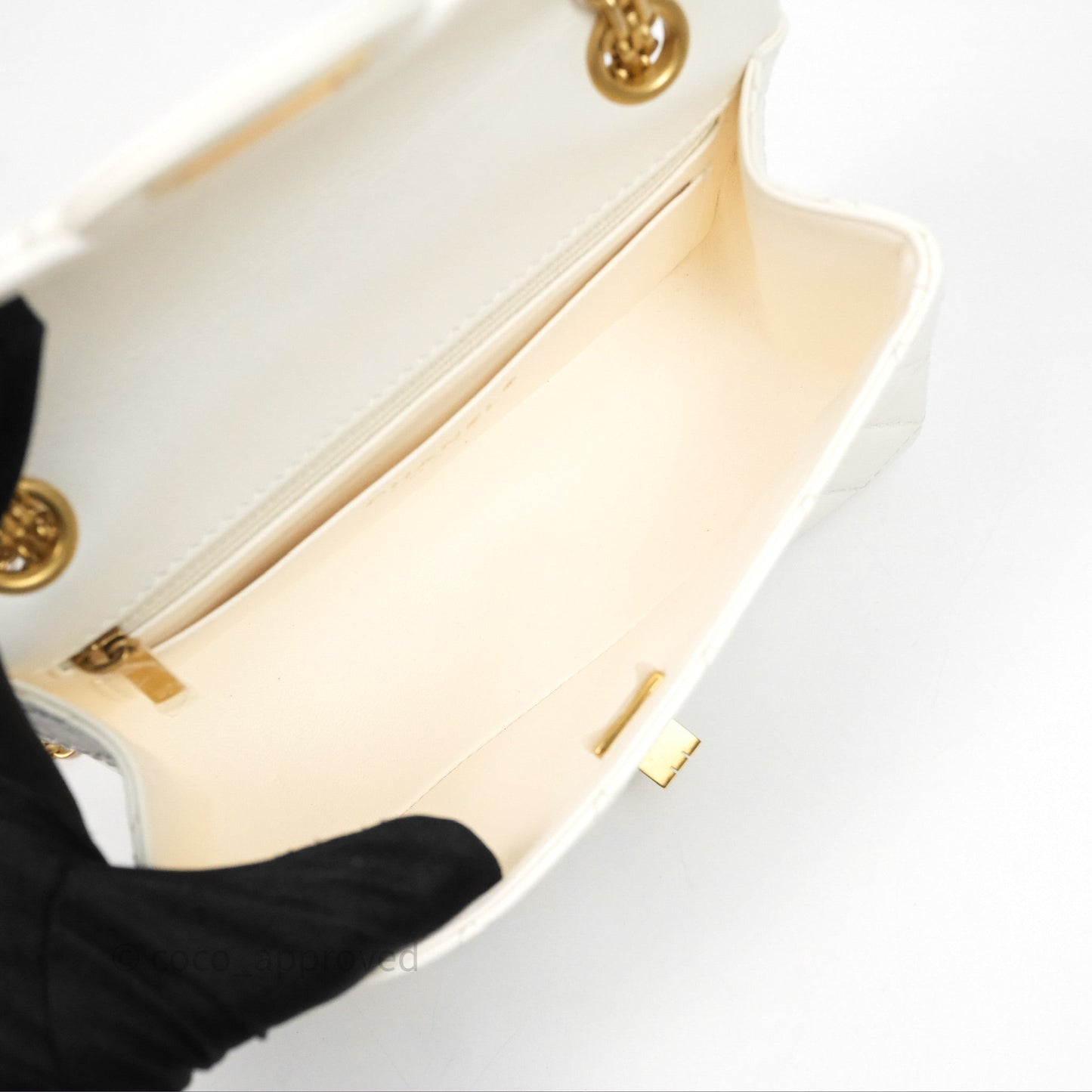 Chanel Mini Reissue 224 Ivory White Aged Calfskin Aged Gold Hardware