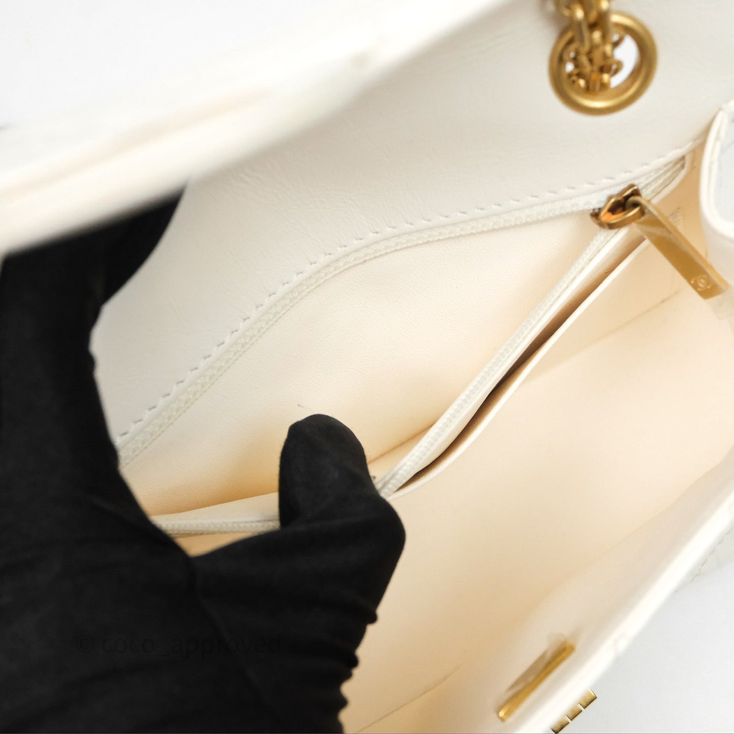 Chanel Mini Reissue 224 Ivory White Aged Calfskin Aged Gold Hardware