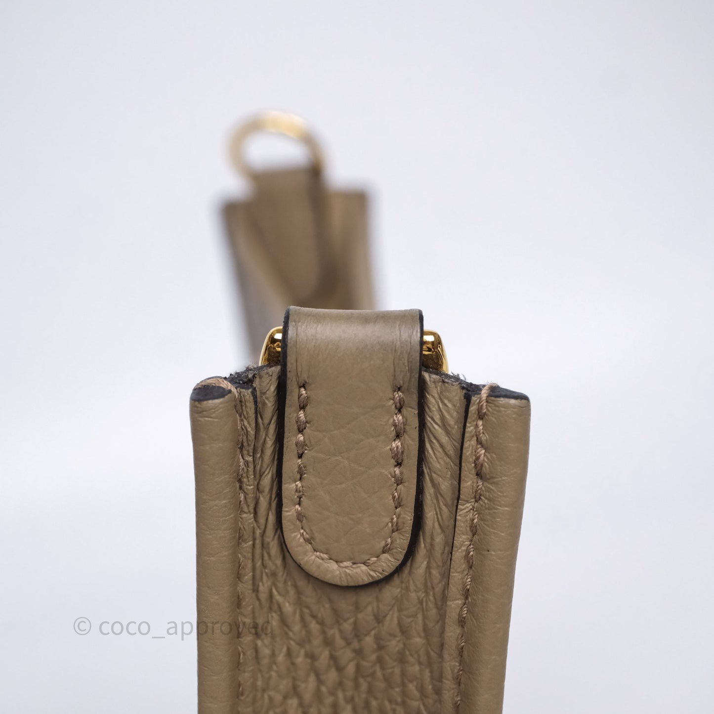 Hermès Mini Evelyne 16 Beige Marfa 8Q Clemence Gold Hardware