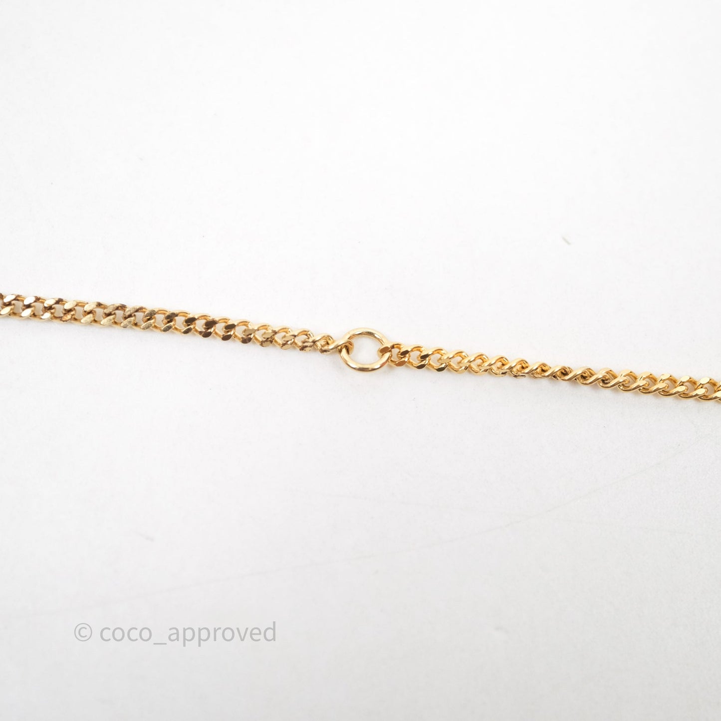 Chanel Crystal CC Necklace Gold Tone 20A