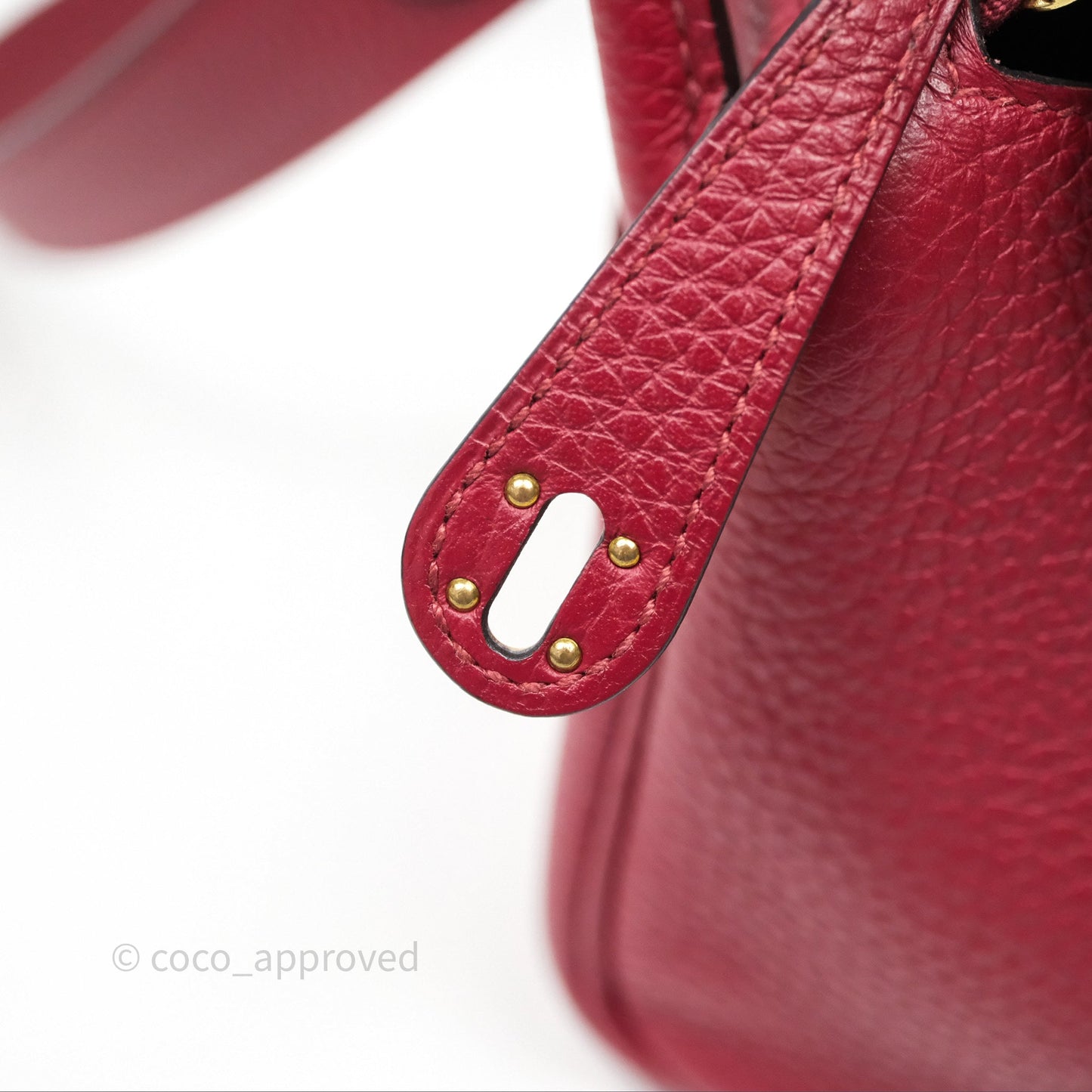 Hermès Mini Lindy 20 Rouge Grenat K1 Clemence Gold Hardware