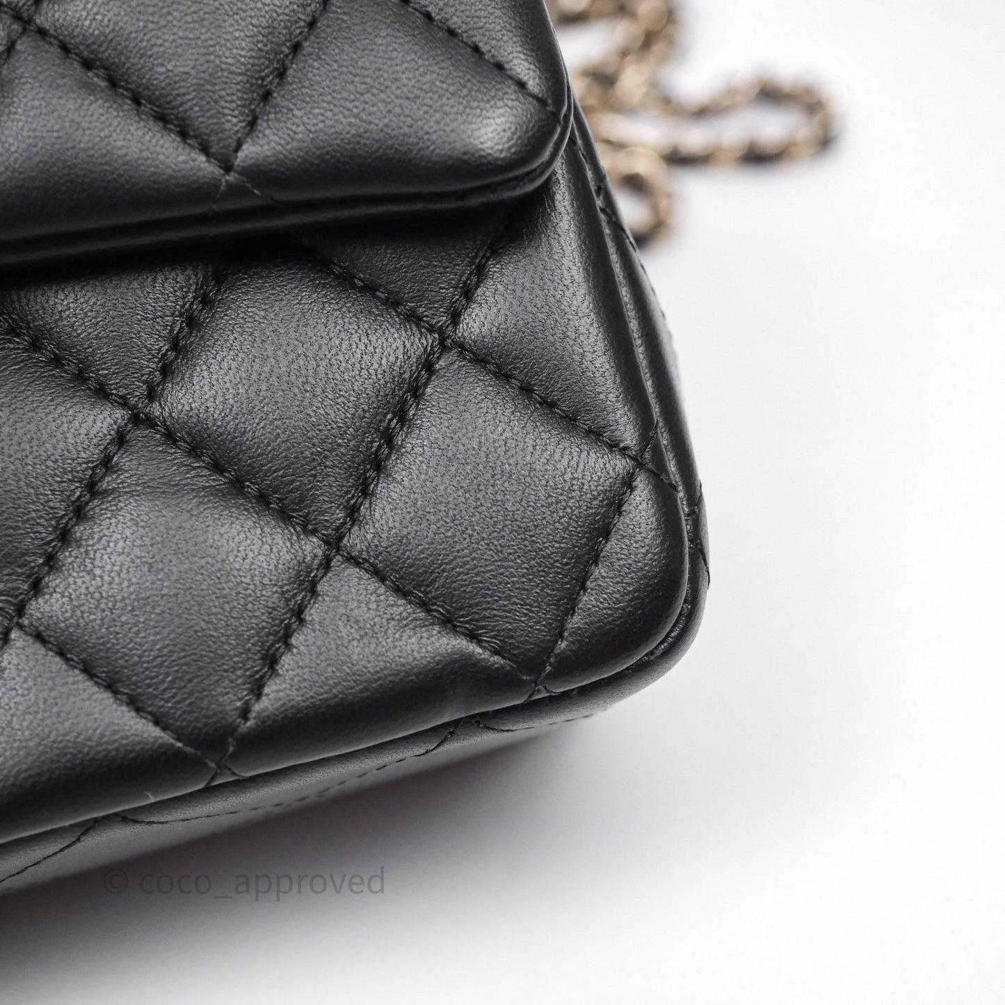 Chanel Top Handle Mini Rectangular Flap With Lion Charm Black Lambskin Gold Hardware