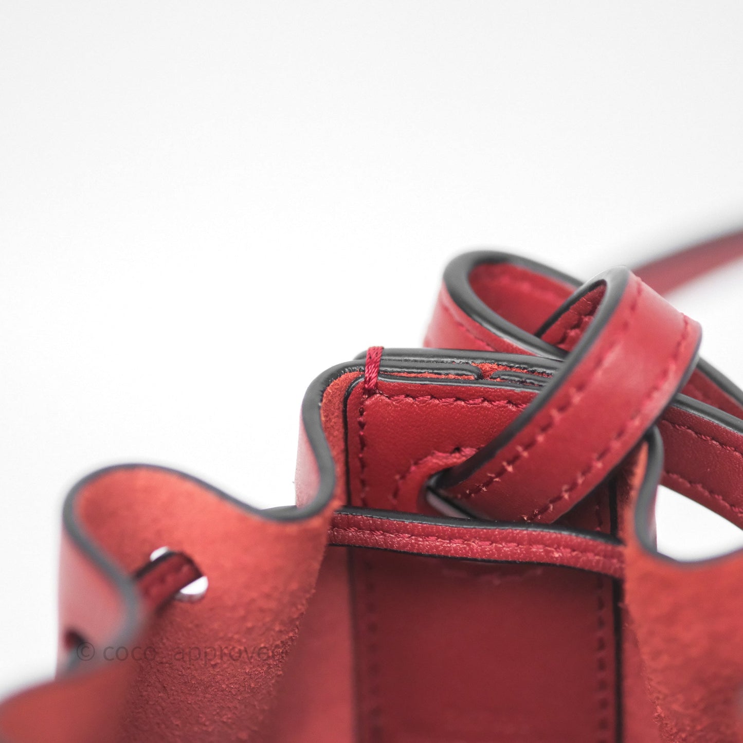 Loewe Nano Balloon Bucket Bag Deep Red Calfskin