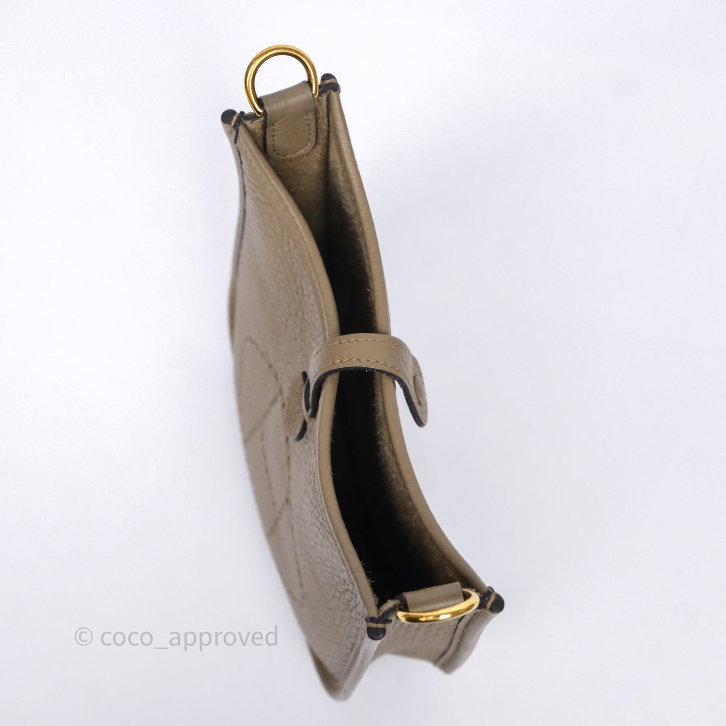 Hermès Mini Evelyne 16 Beige Marfa 8Q Clemence Gold Hardware