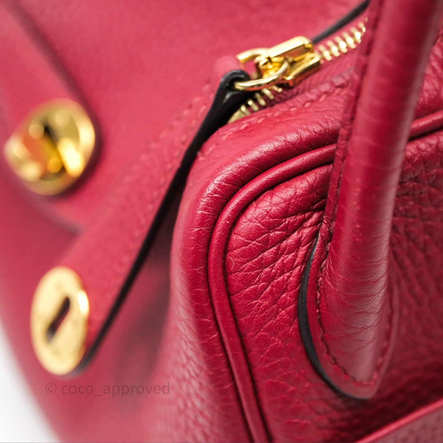 Hermès Mini Lindy 20 Rouge Grenat K1 Clemence Gold Hardware