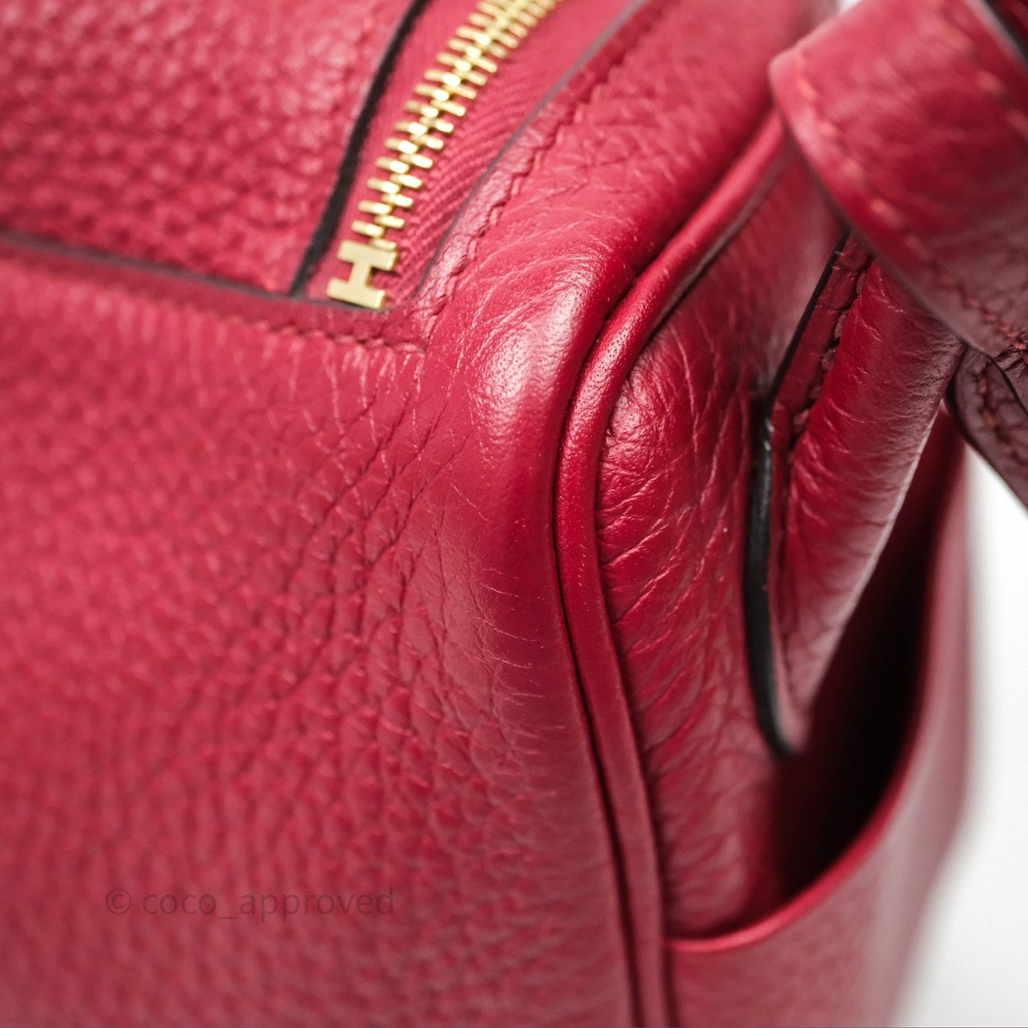 Hermès Mini Lindy 20 Rouge Grenat K1 Clemence Gold Hardware