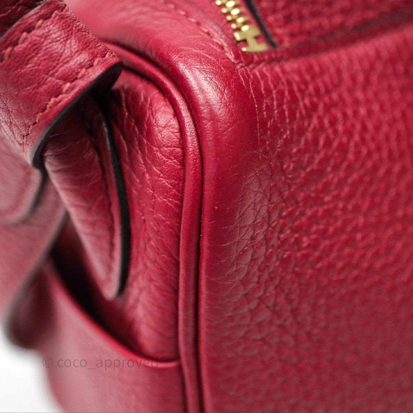Hermès Mini Lindy 20 Rouge Grenat K1 Clemence Gold Hardware