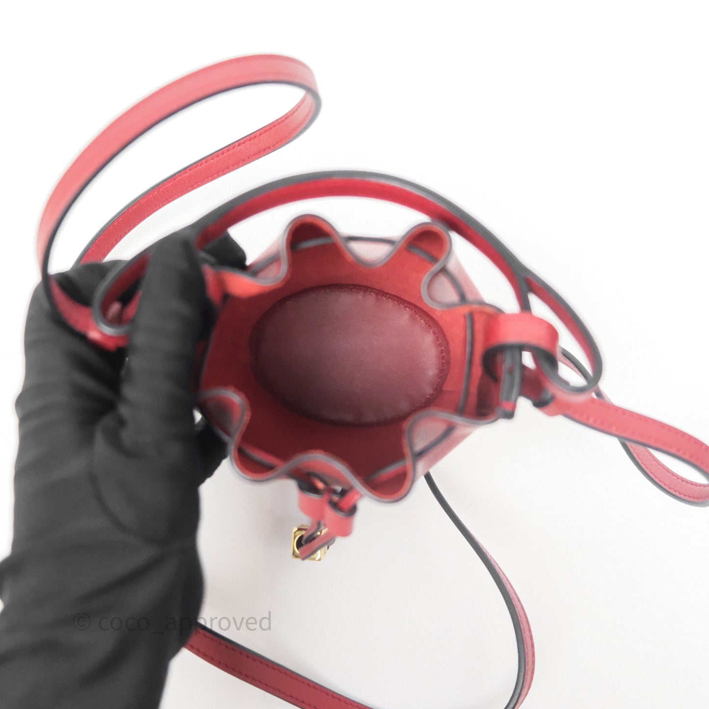 Loewe Nano Balloon Bucket Bag Deep Red Calfskin