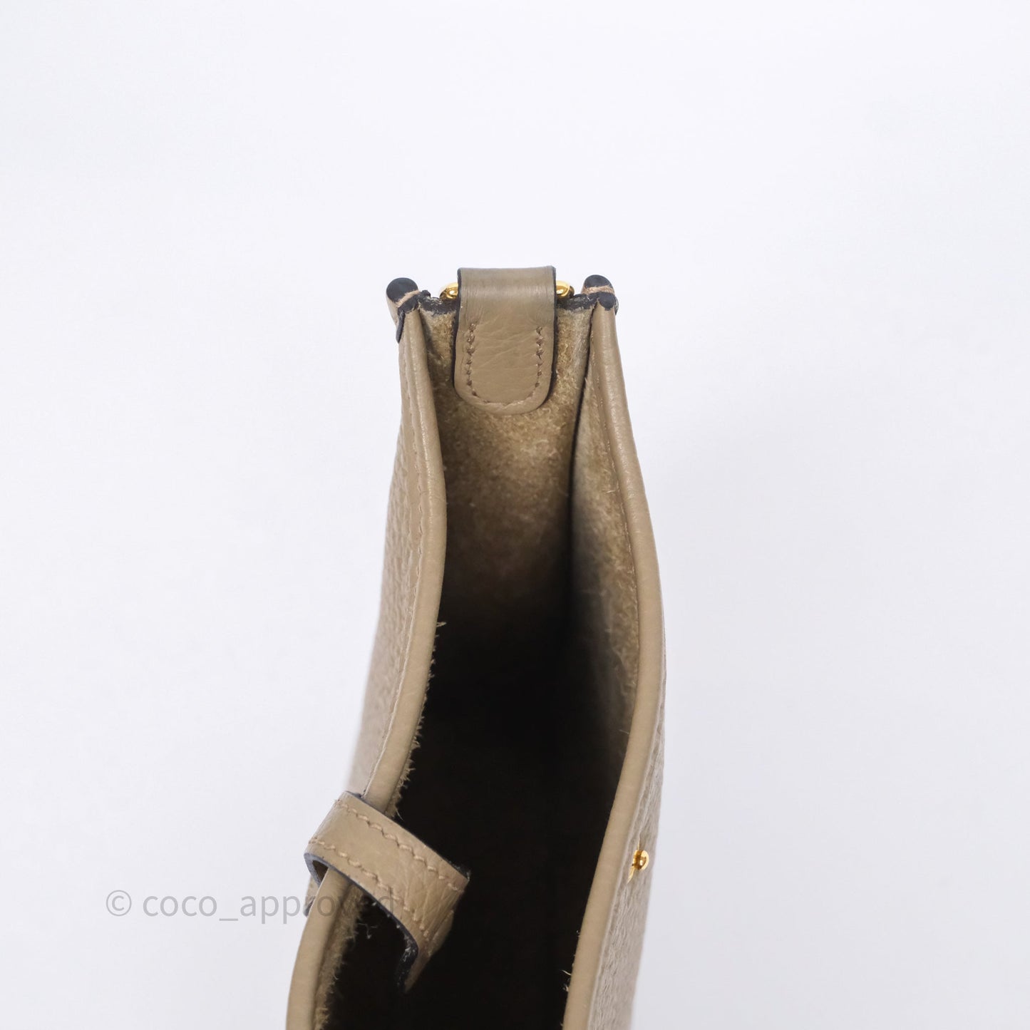 Hermès Mini Evelyne 16 Beige Marfa 8Q Clemence Gold Hardware