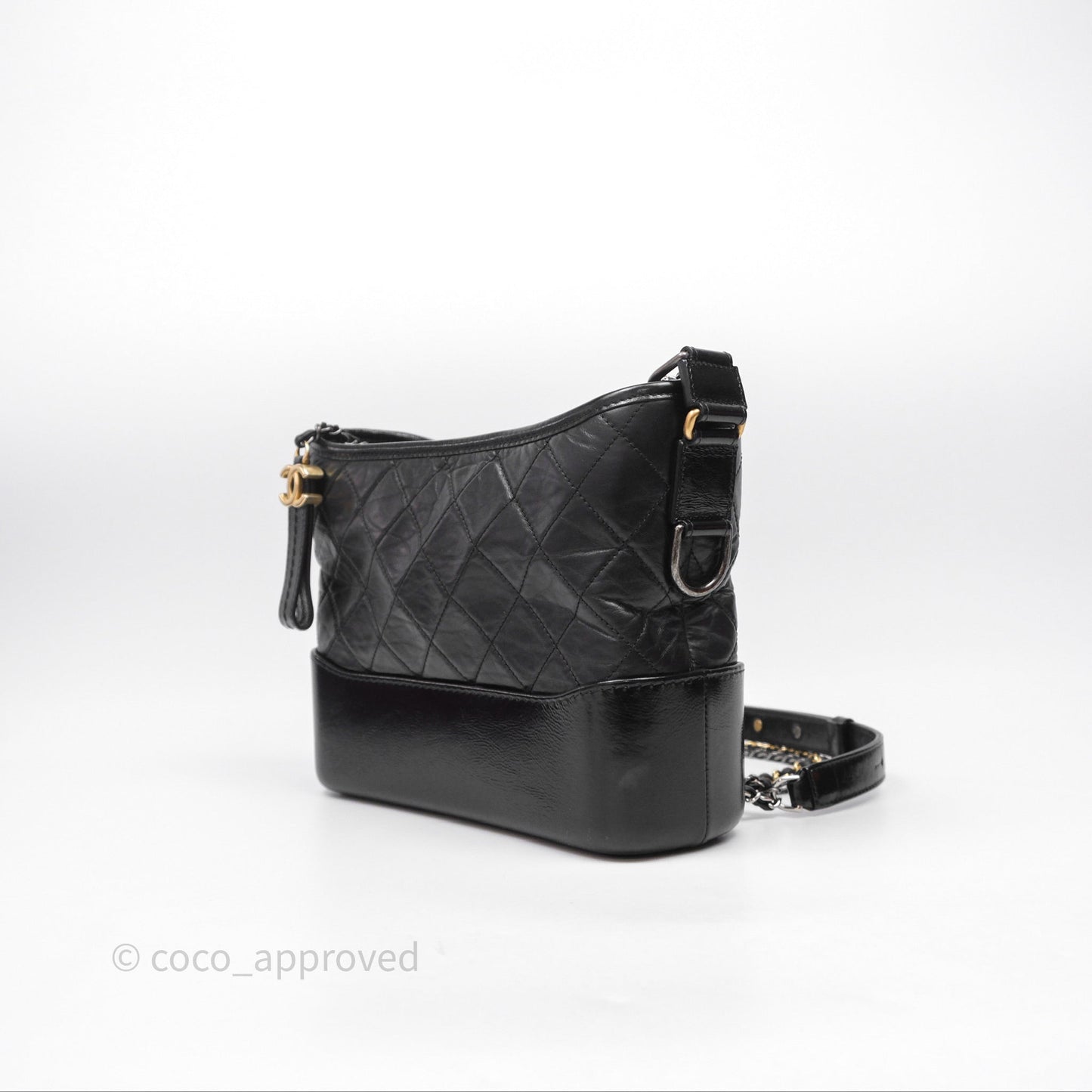 Chanel New Medium Gabrielle Hobo Quilted Black Aged Calfskin