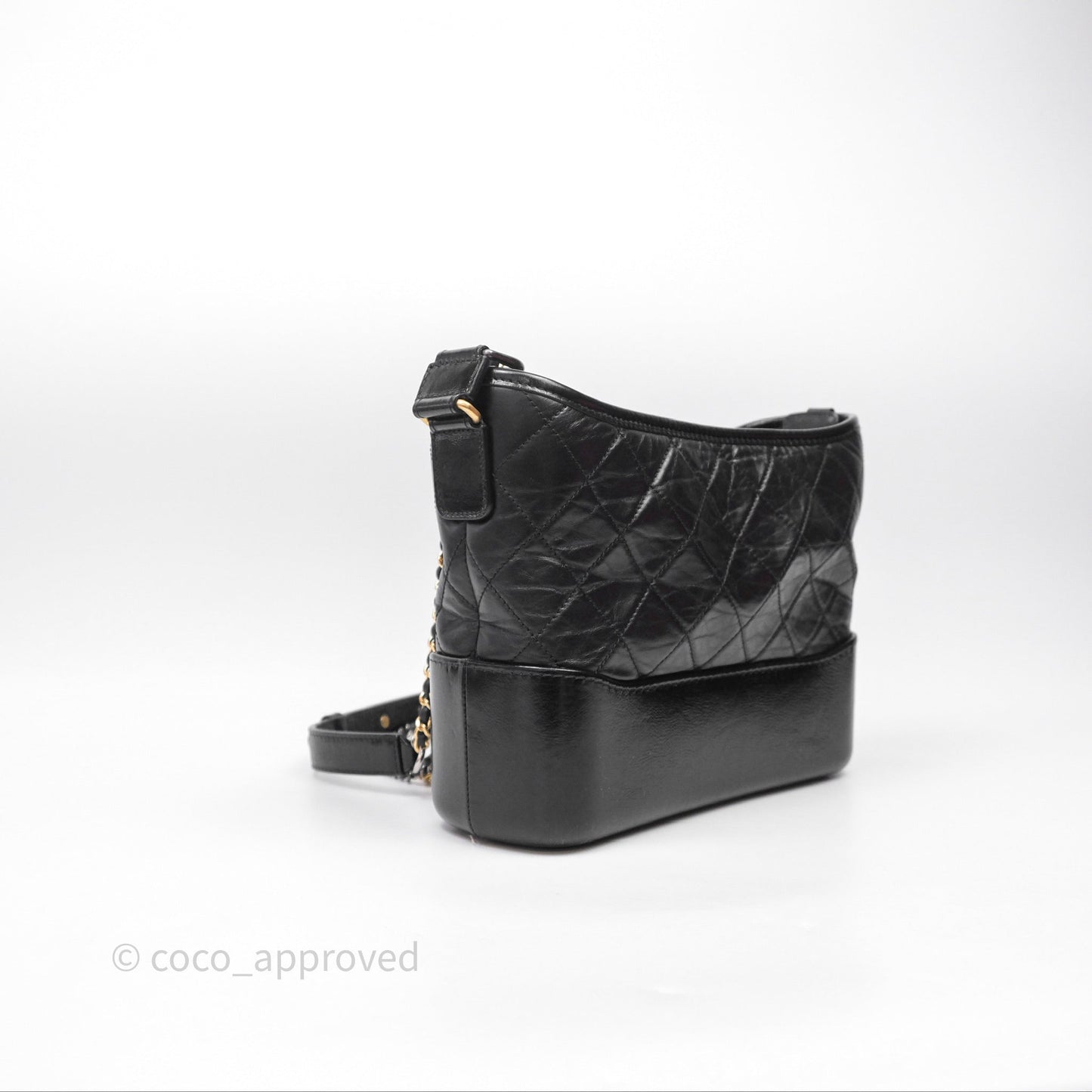 Chanel New Medium Gabrielle Hobo Quilted Black Aged Calfskin
