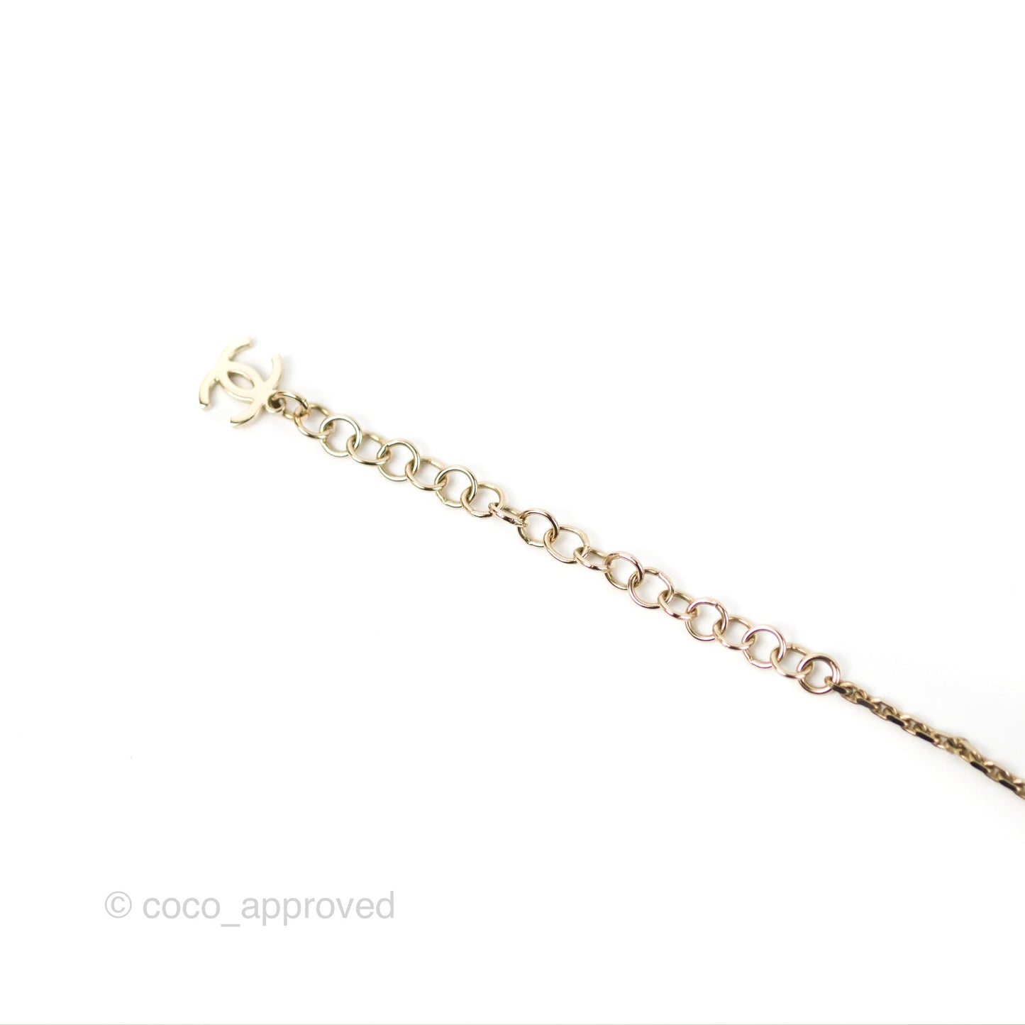 Chanel Crystal Resin CC Necklace Gold Tone 22S