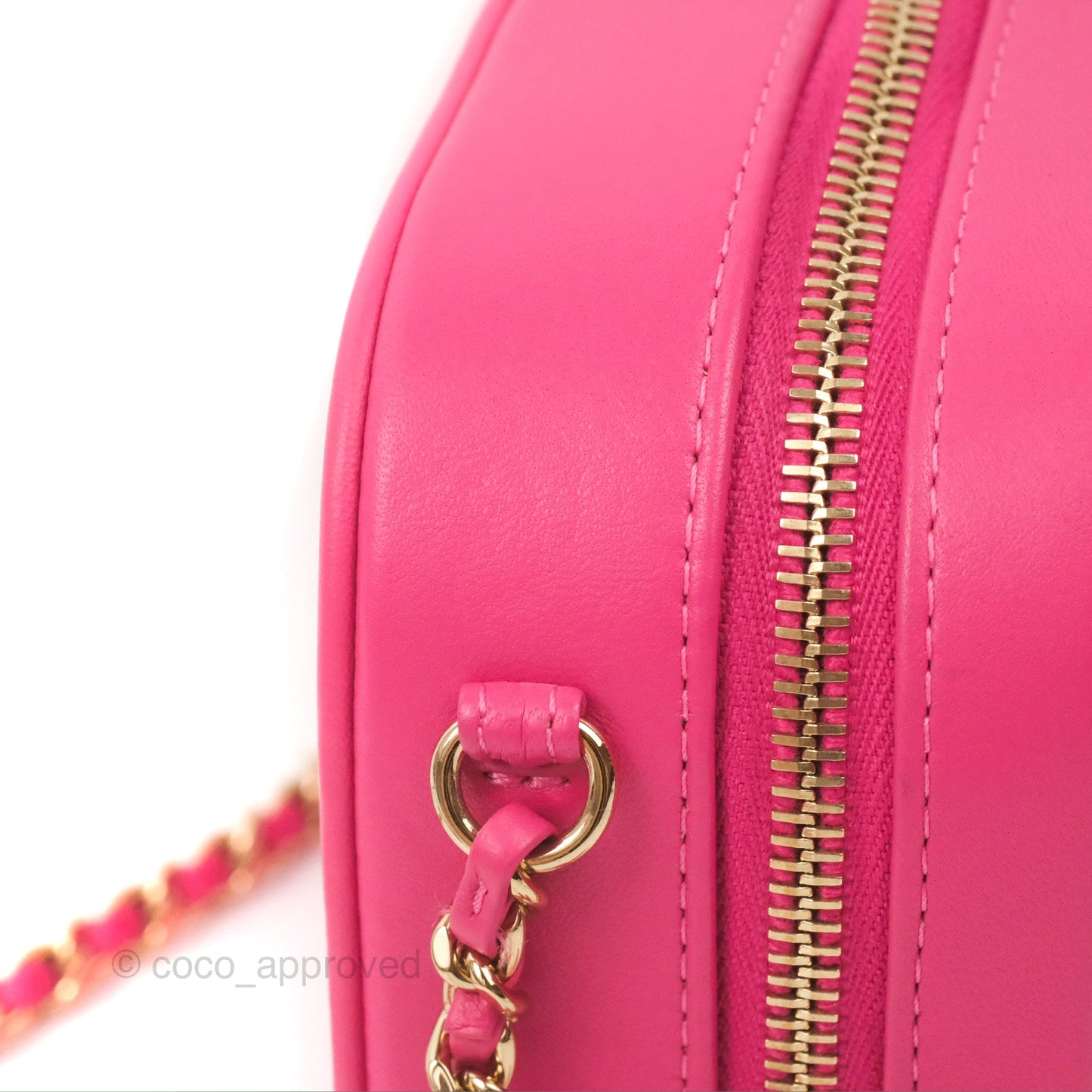Chanel CC Mania Camera Case Pink Lambskin Gold Hardware