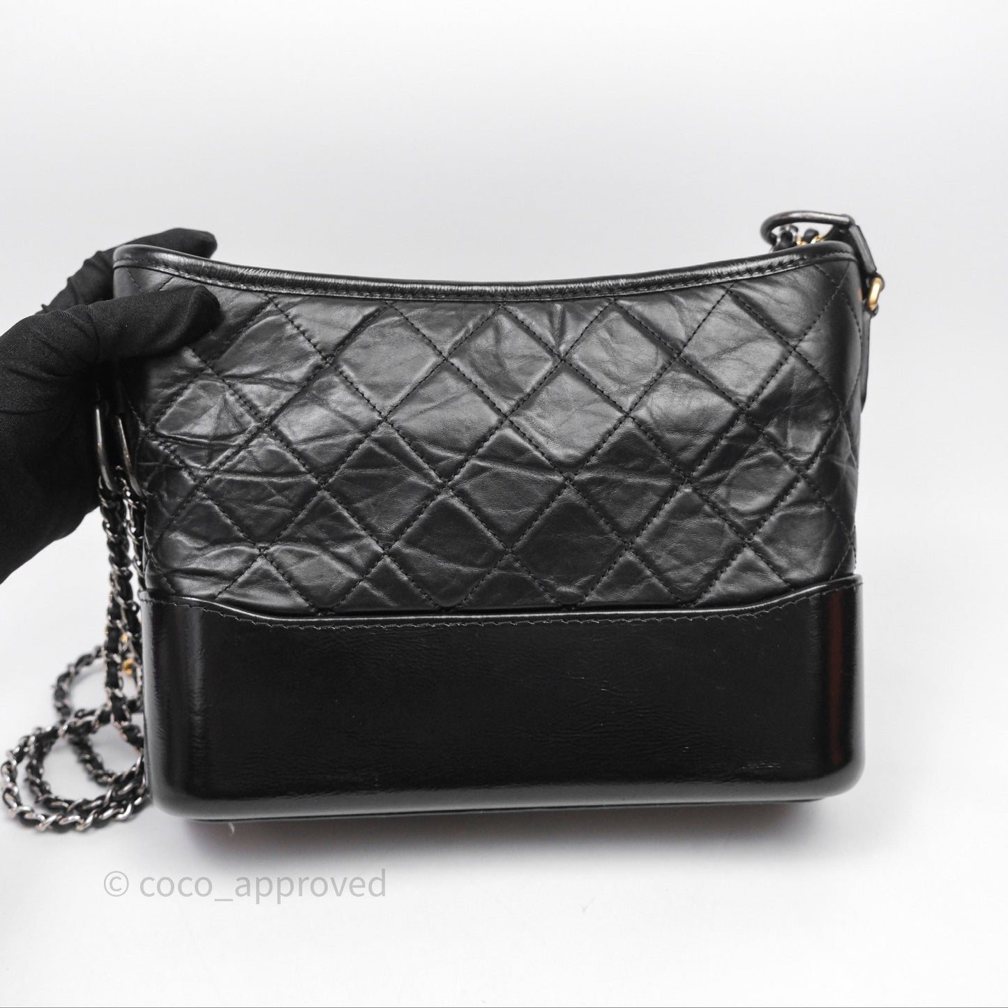 Chanel New Medium Gabrielle Hobo Quilted Black Aged Calfskin