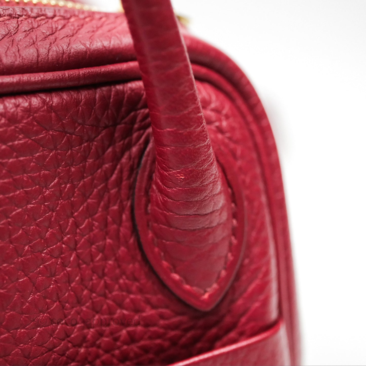Hermès Mini Lindy 20 Rouge Grenat K1 Clemence Gold Hardware