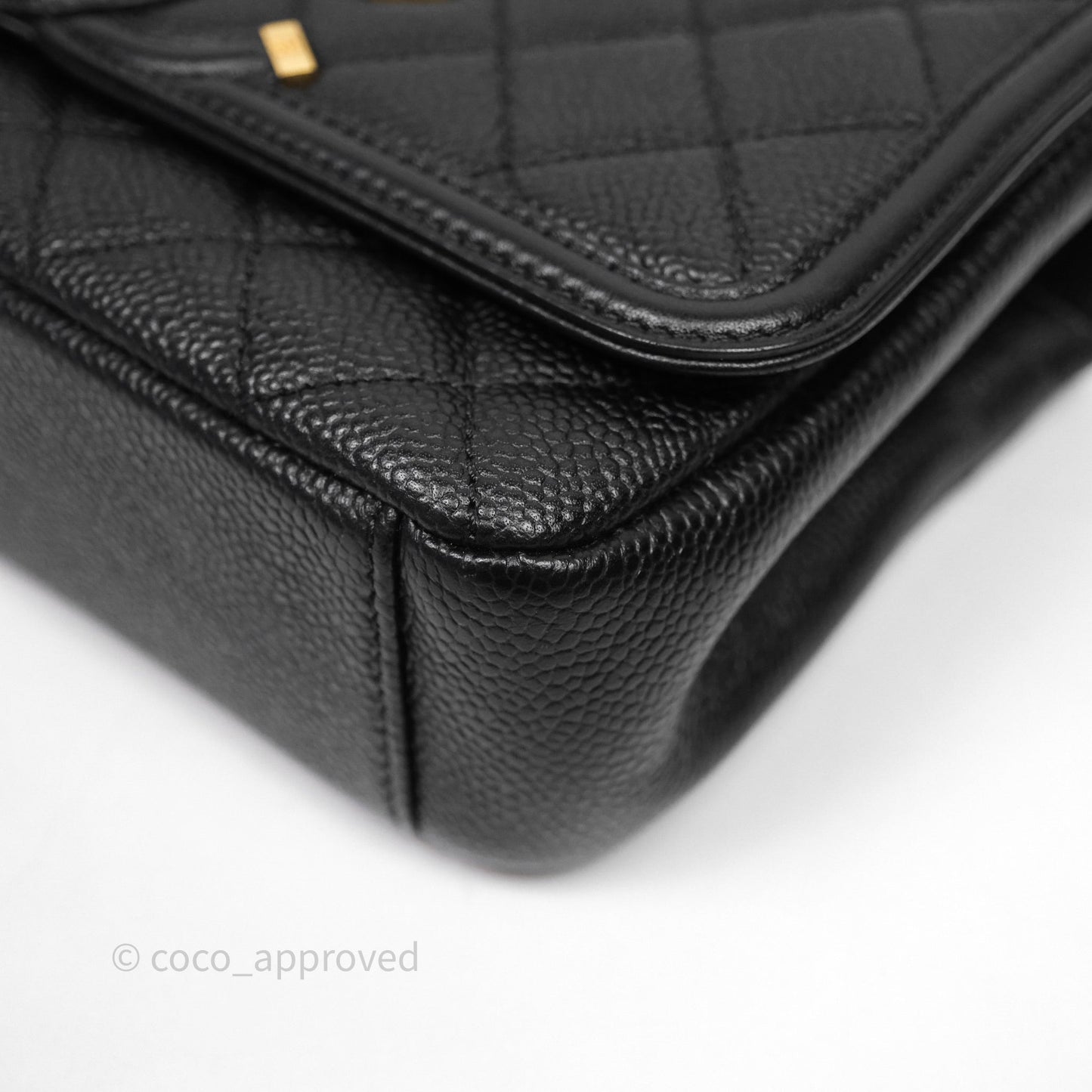 Chanel Small CC Filigree Flap Quilted Black Caviar Aged Gold Hardware