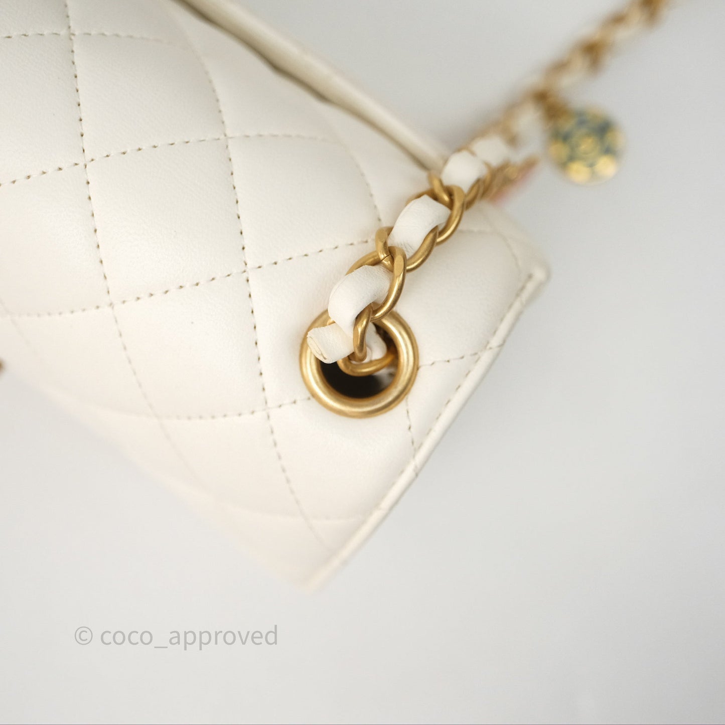 Chanel Casino Chips Chain White Lambskin Flap Bag