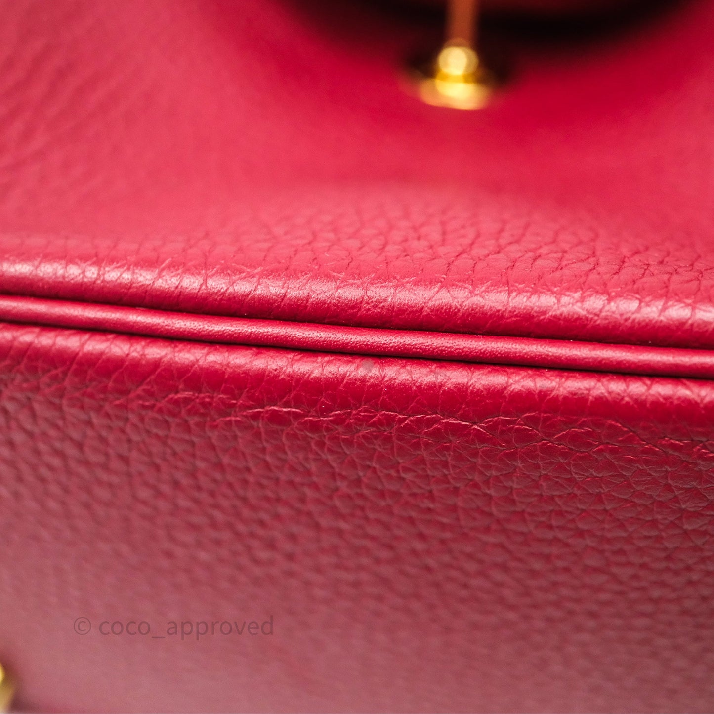 Hermès Mini Lindy 20 Rouge Grenat K1 Clemence Gold Hardware