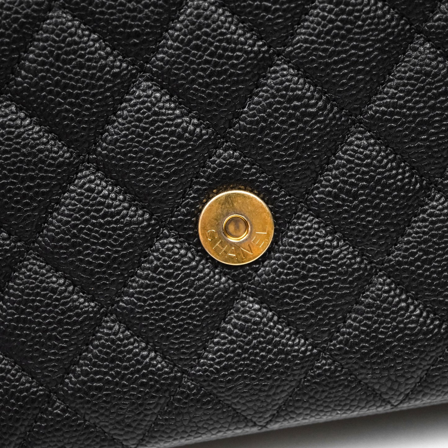 Chanel Small CC Filigree Flap Quilted Black Caviar Aged Gold Hardware