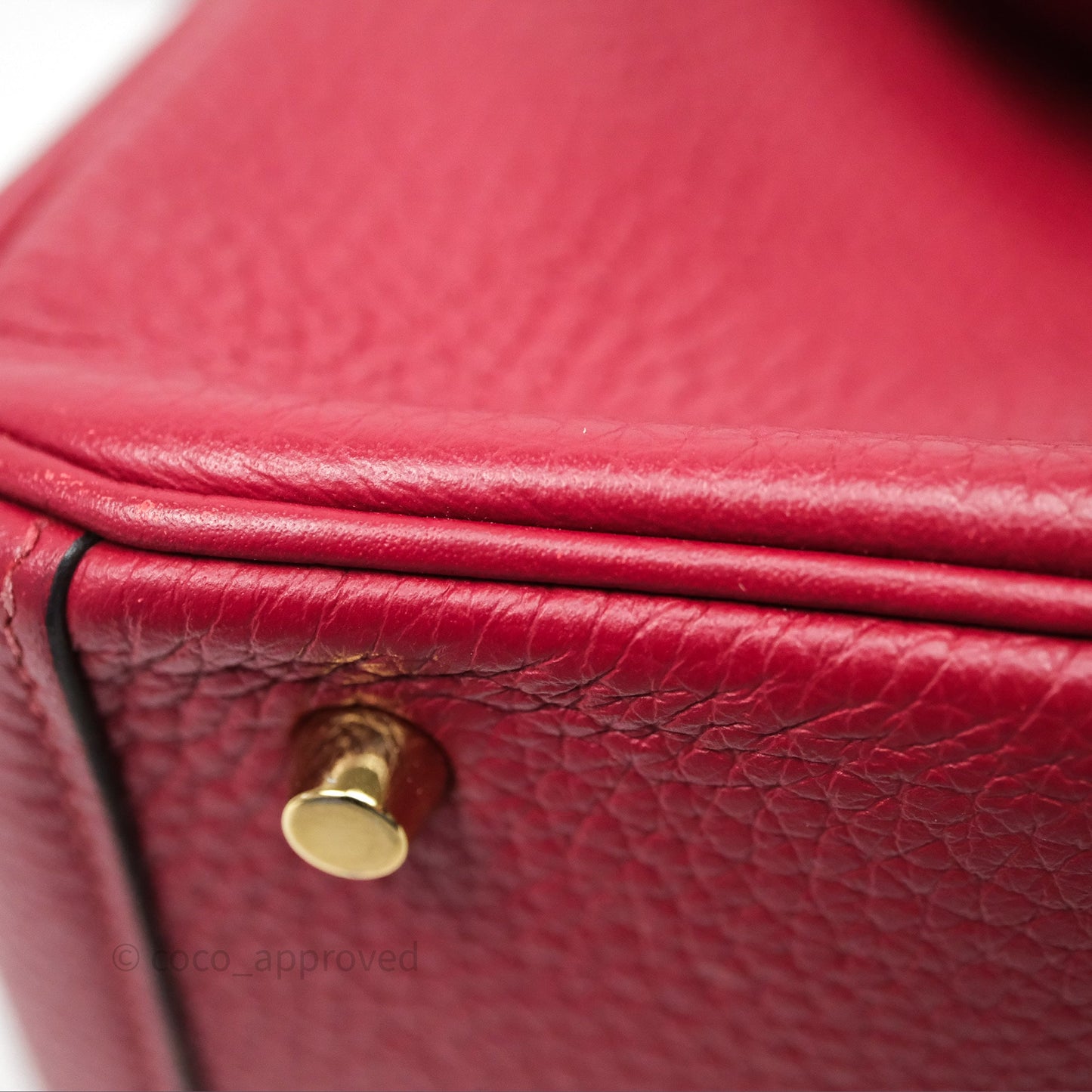 Hermès Mini Lindy 20 Rouge Grenat K1 Clemence Gold Hardware