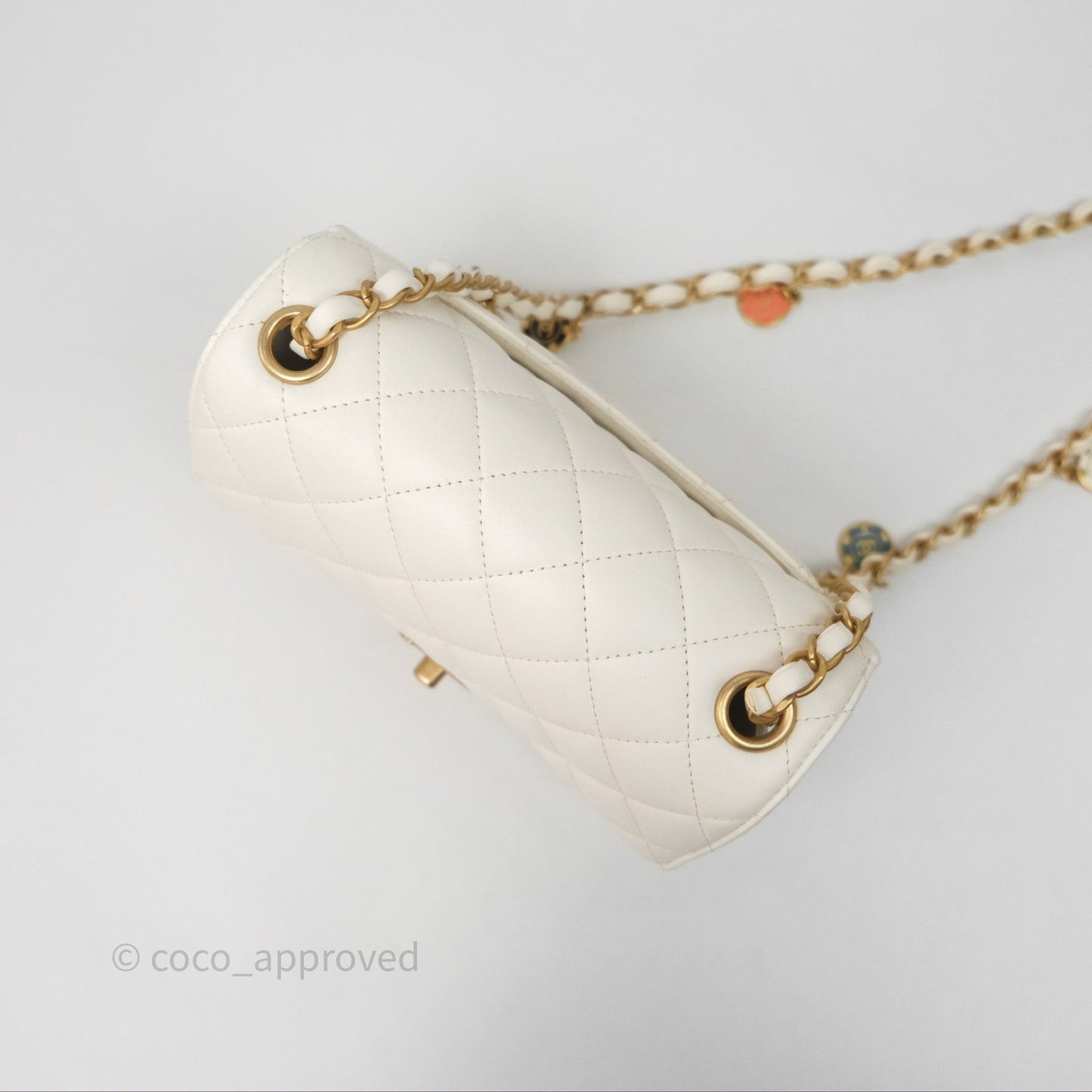 Chanel Casino Chips Chain White Lambskin Flap Bag