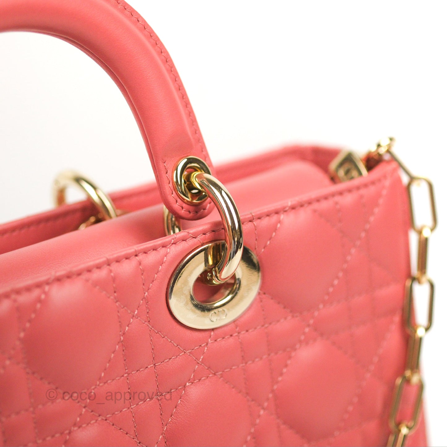 Dior Medium Lady D-Joy Bag Pink Lambskin Cannage