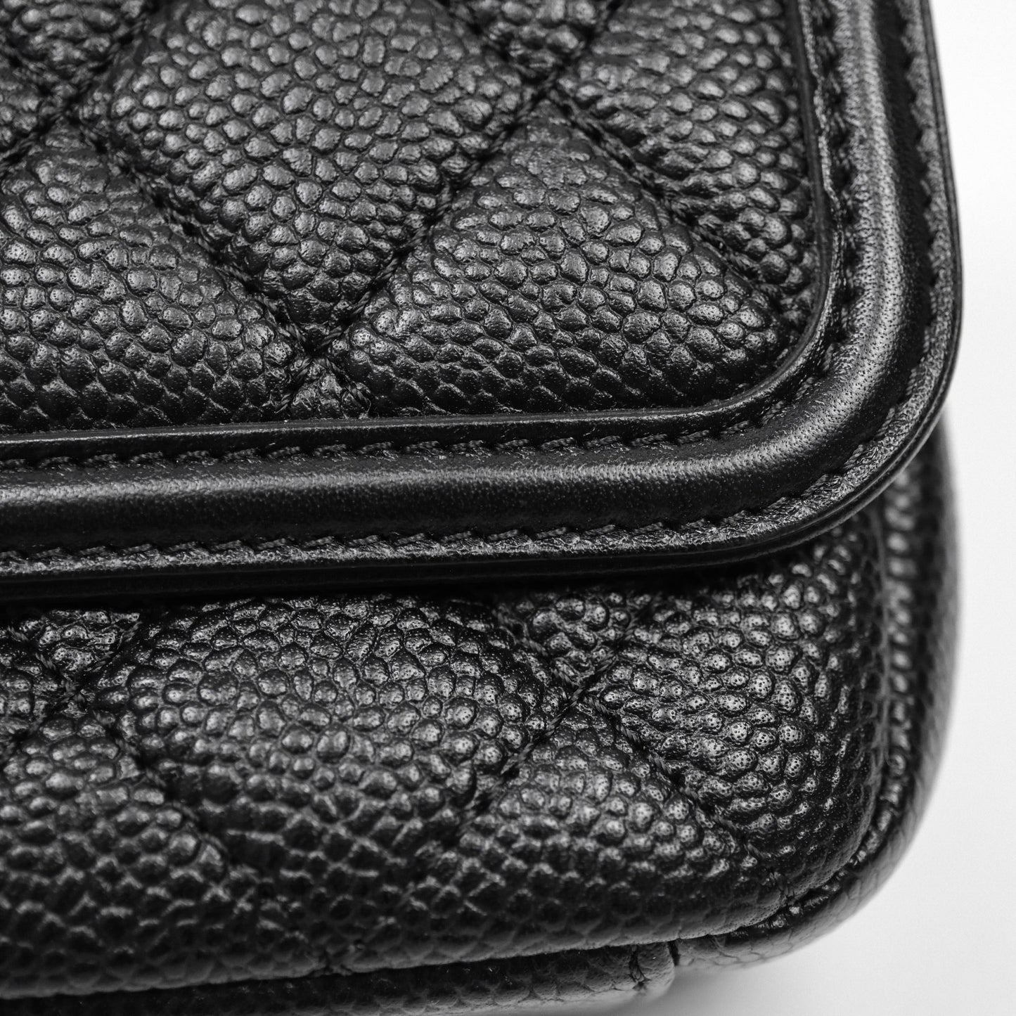 Chanel Small CC Filigree Flap Quilted Black Caviar Aged Gold Hardware