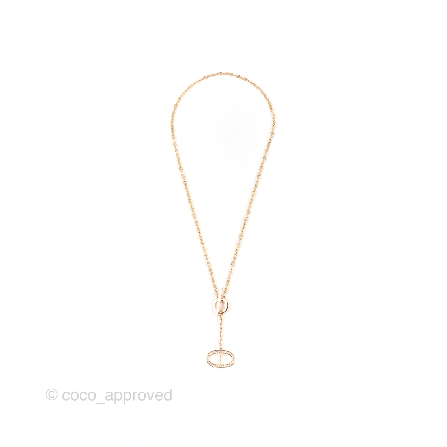 Hermès Chaine D'ancre Contour Pedant Rose Gold